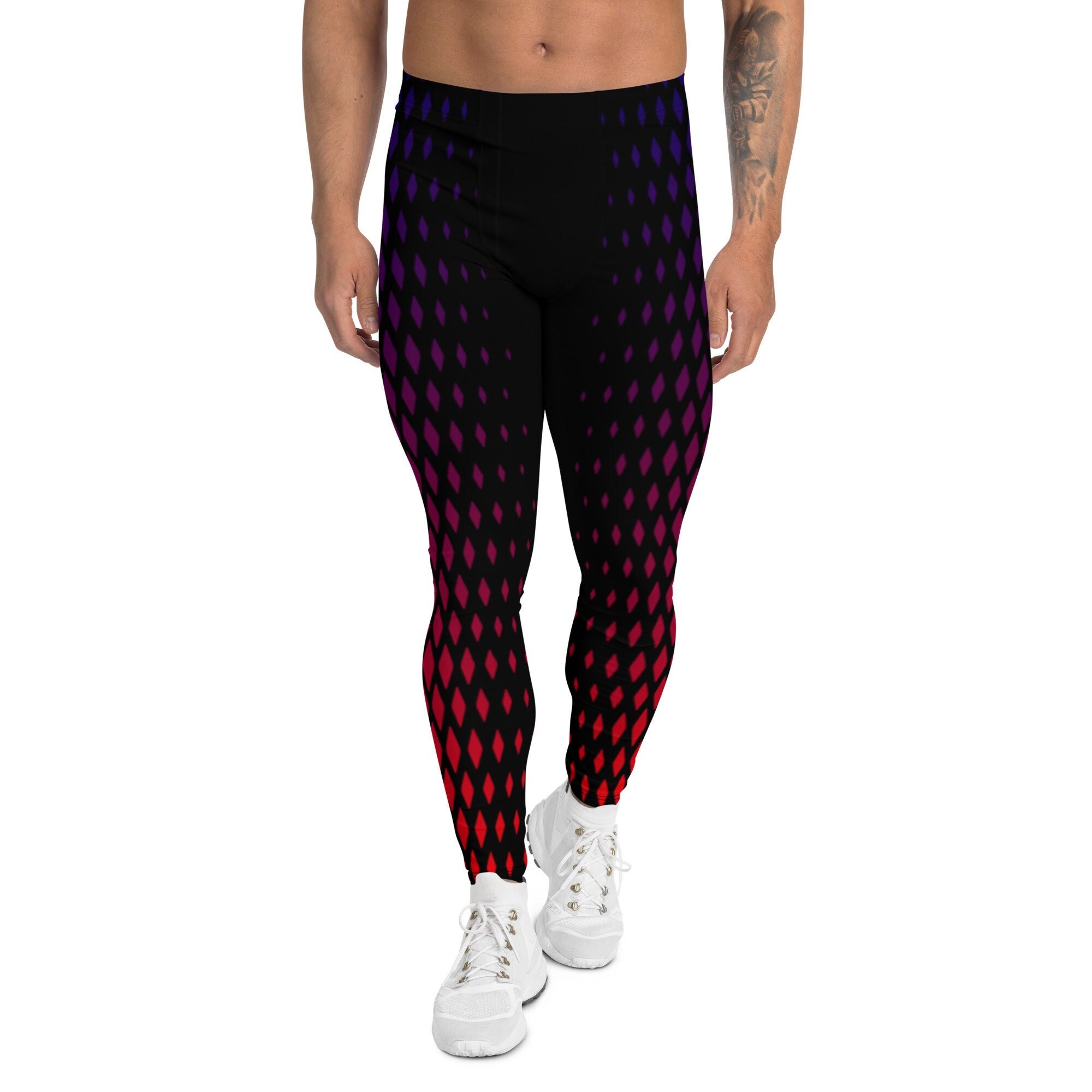 Geometric Prism Halftones Men's Leggings