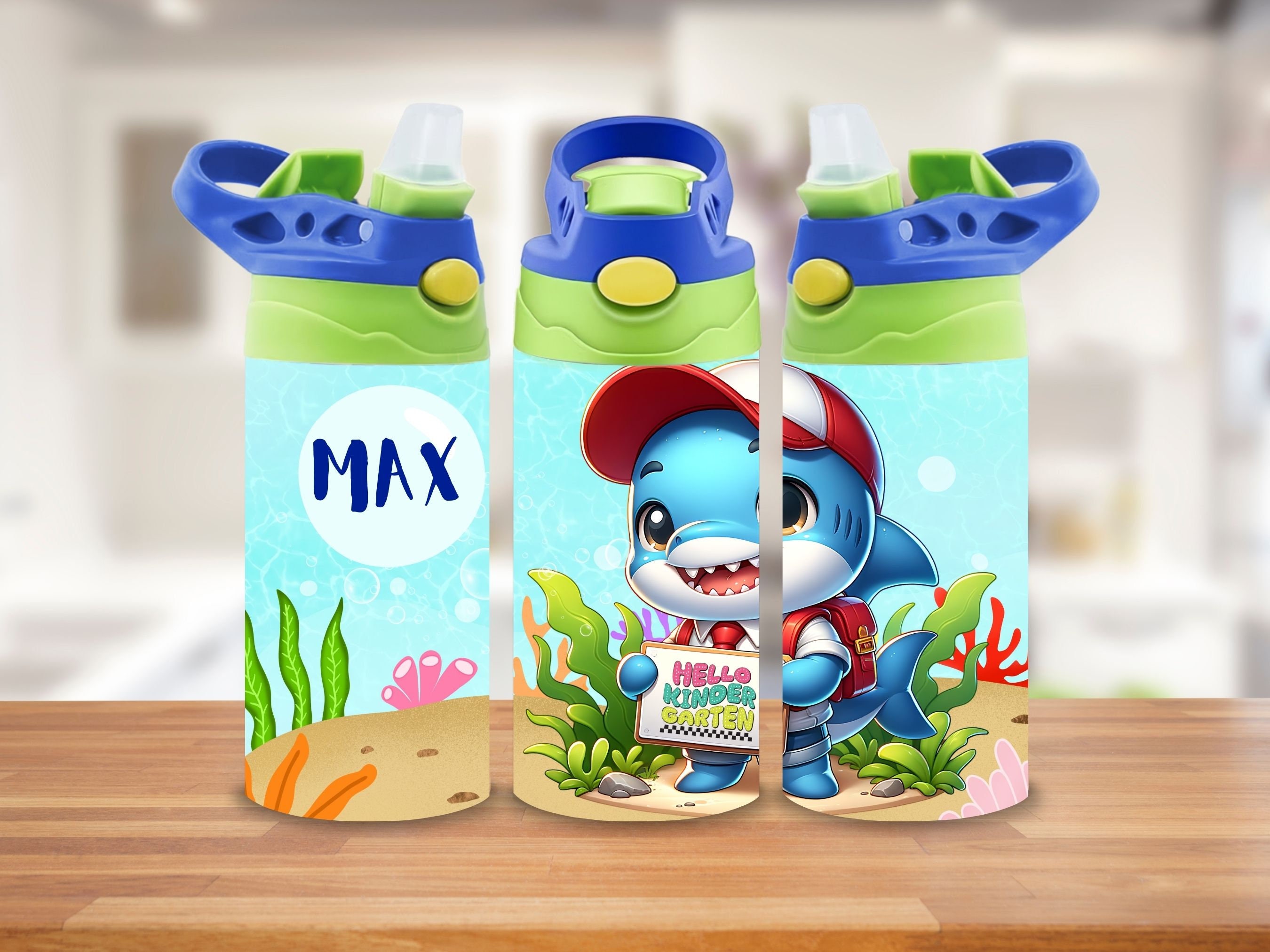 Hello Kindergarten Tumbler, 12 oz Tumbler, Shark Cup for Back to School, Add your name