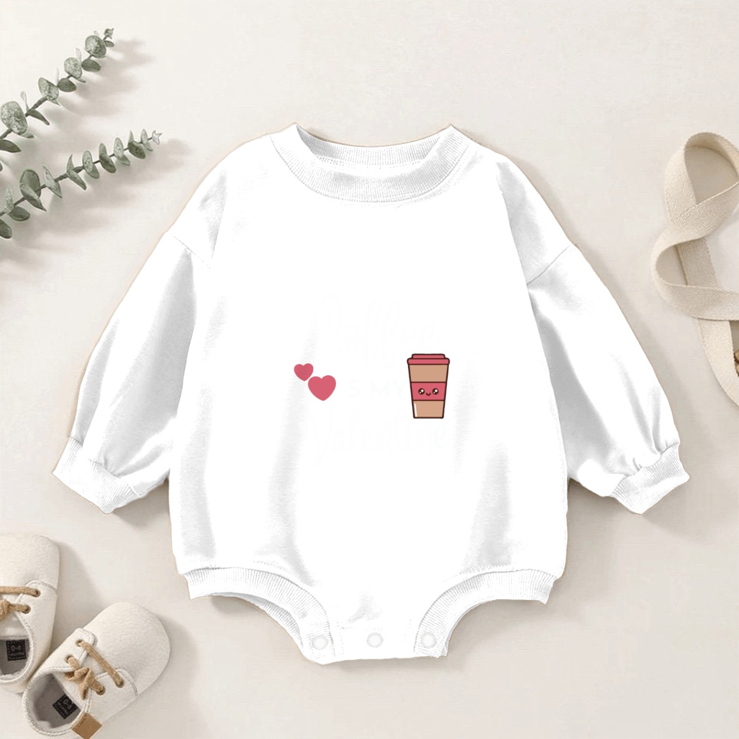 Coffee is My Valentine Baby Romper Sweatshirts Valentines