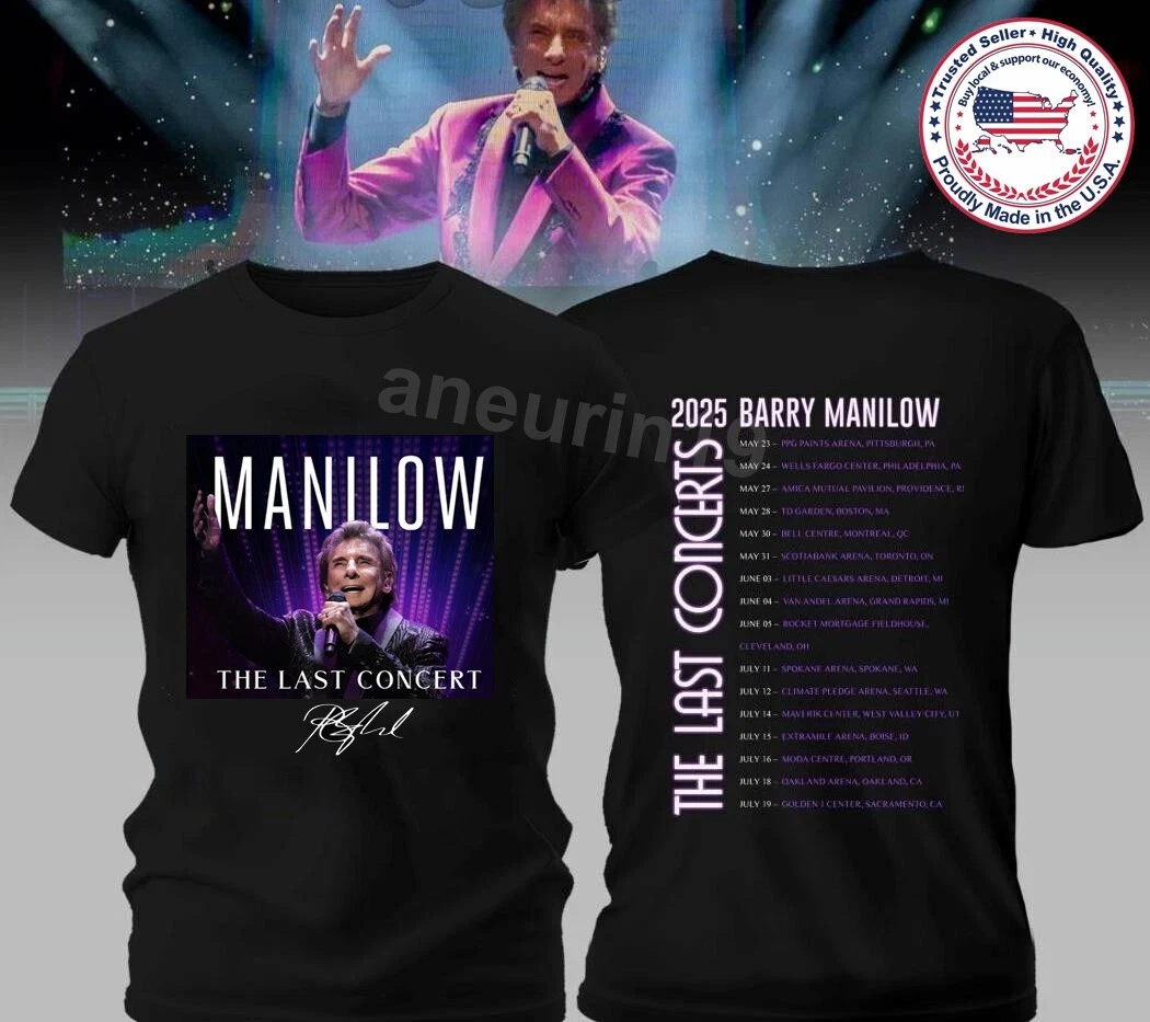 Manilows The Last Concerts 2025 Tour Black All Size Shirt, fan gift
