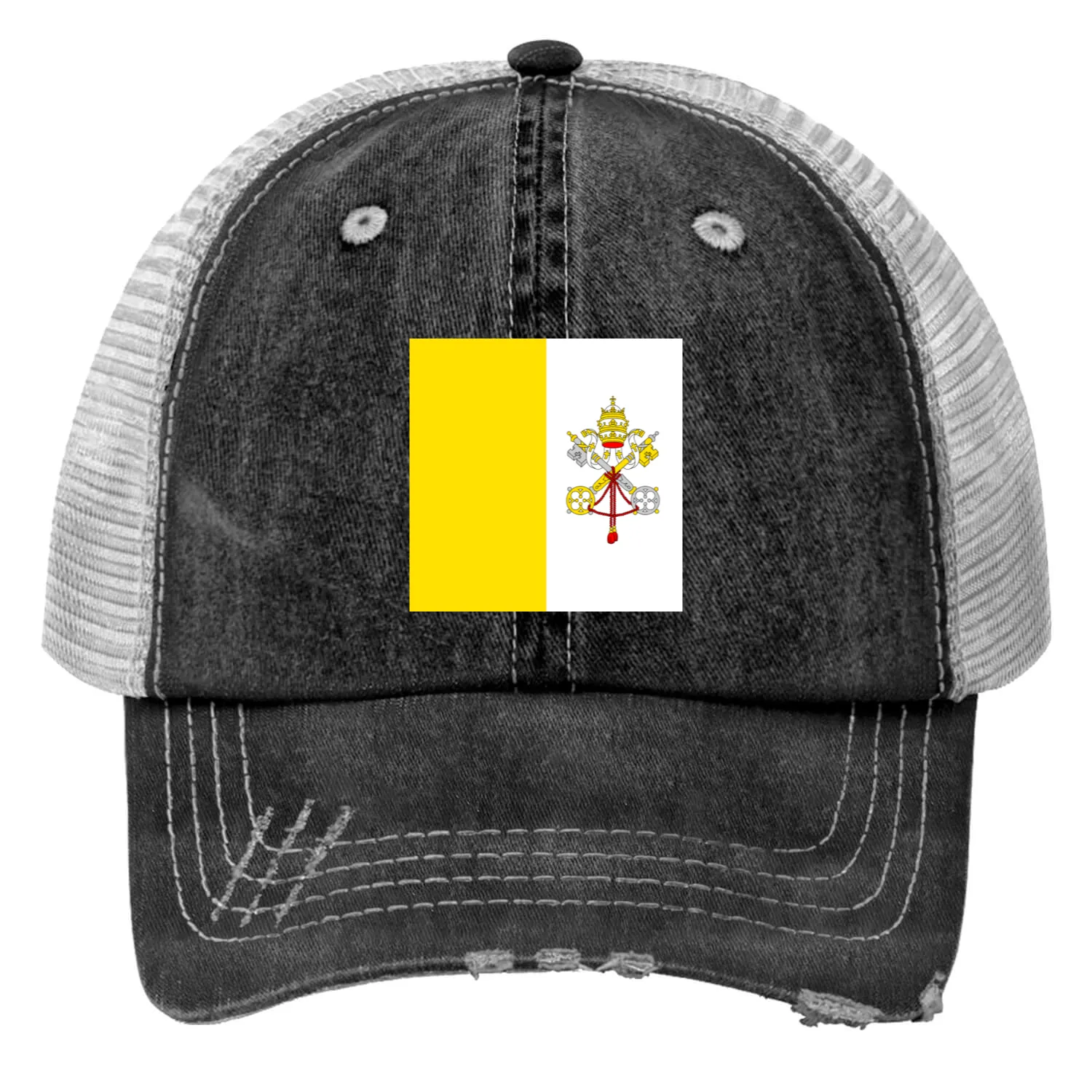 Vatican Flag Print Trucker Hats