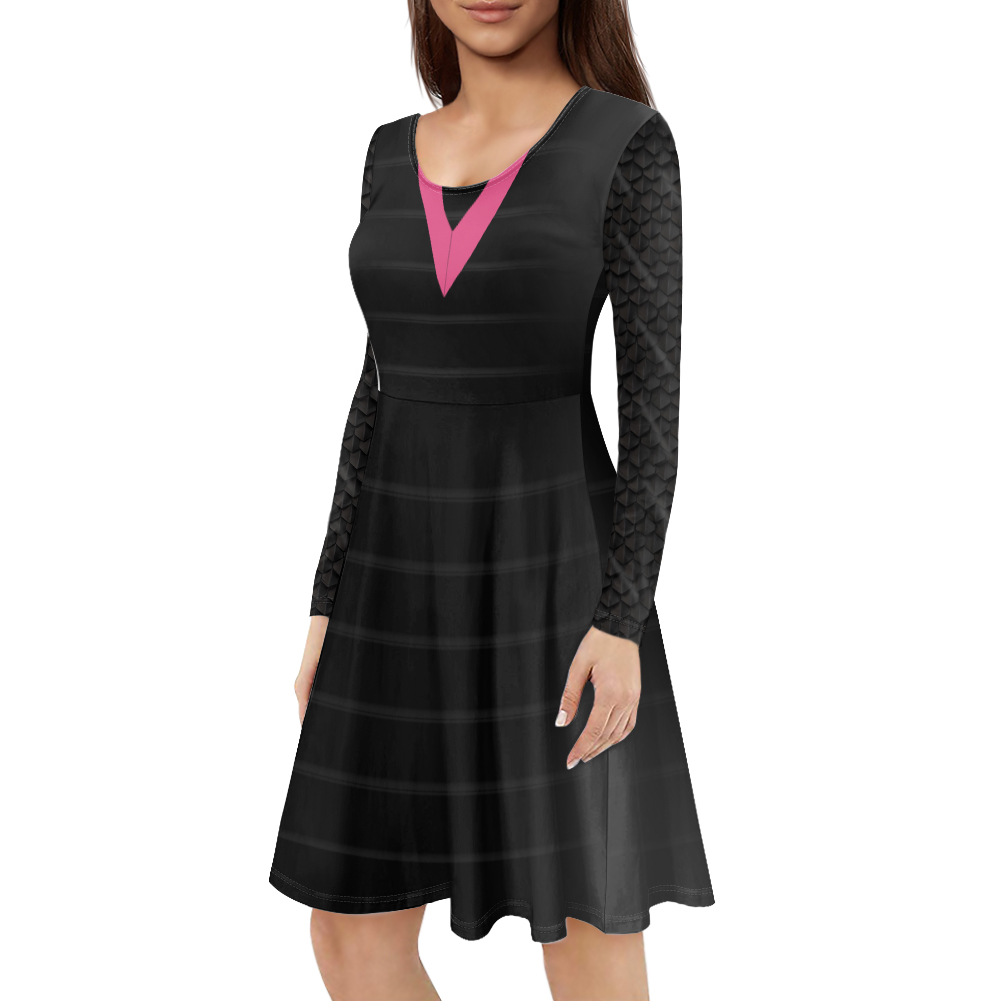 Edna Inspired All-over print long sleeve midi dress | Halloween | Cosplay | Women's Clothing