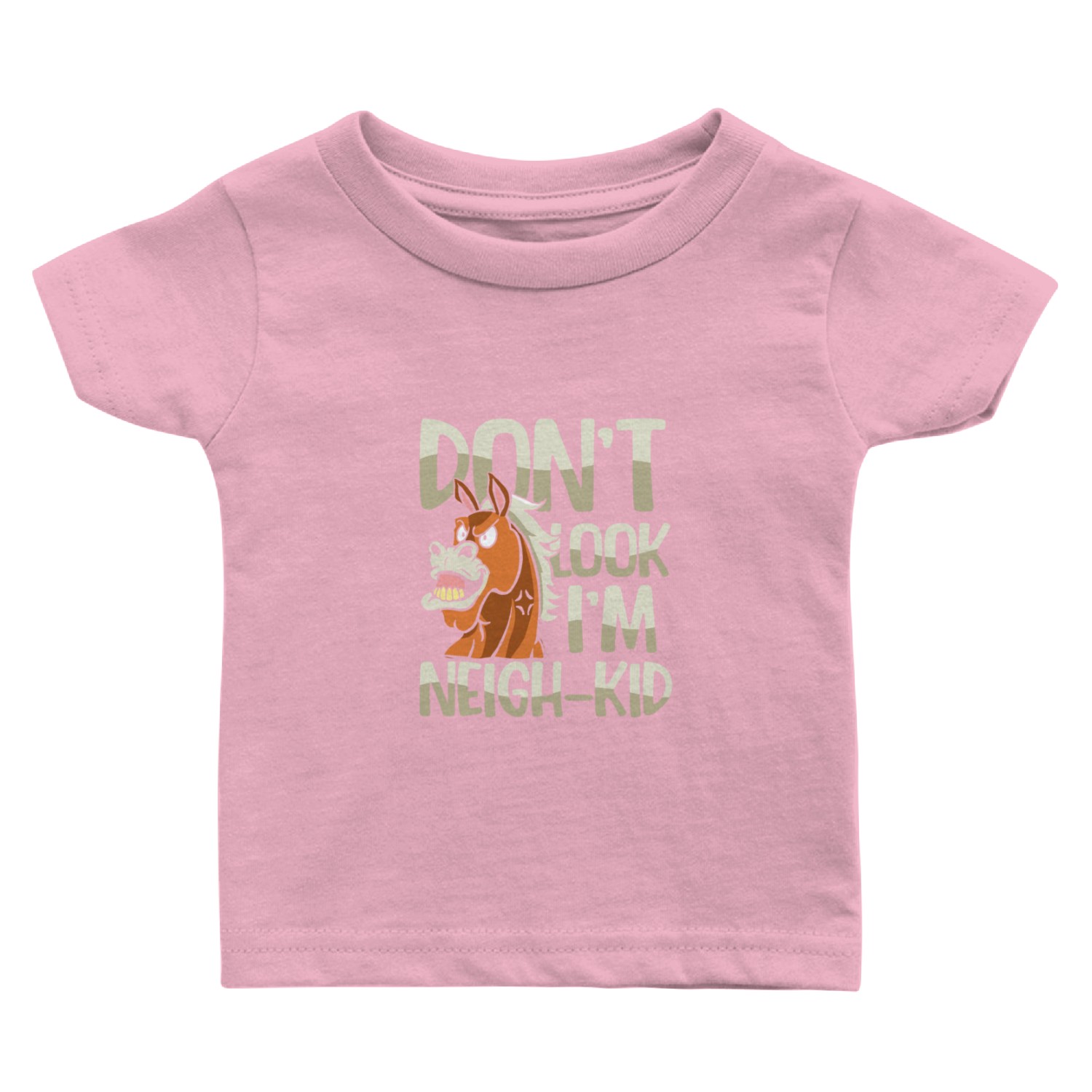 Don't Look I'm Neigh Kid for a Horsewoman Baby T Shirts