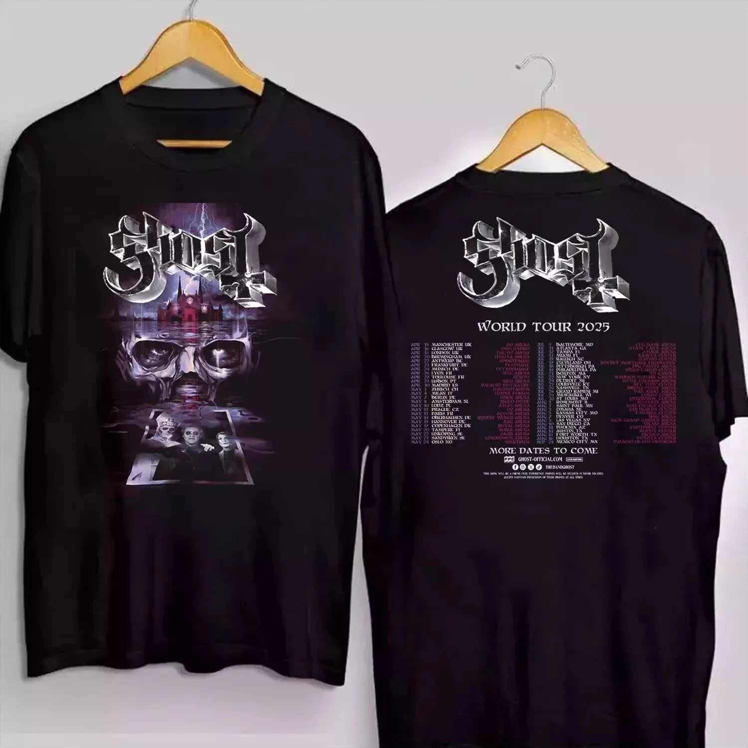 Ghost Band World Tour 2025 Tour Dates Two Sides Unisex T-Shirt