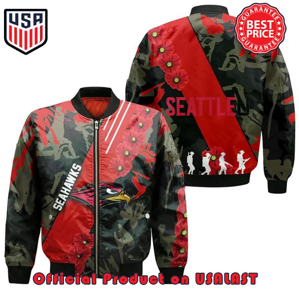 SEATTLE SEAHAWKS BOMBER JACKET 3D PRINTED SPORT STYLE KEEP GO ON