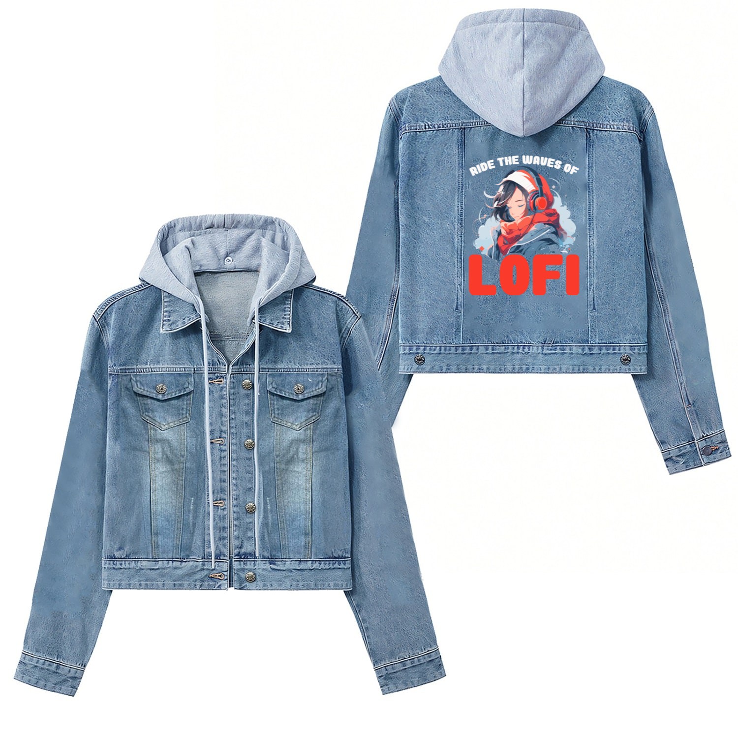 Lofi Music Lover Low Fidelity Japanese Aesthetic Women's Denim Jackets