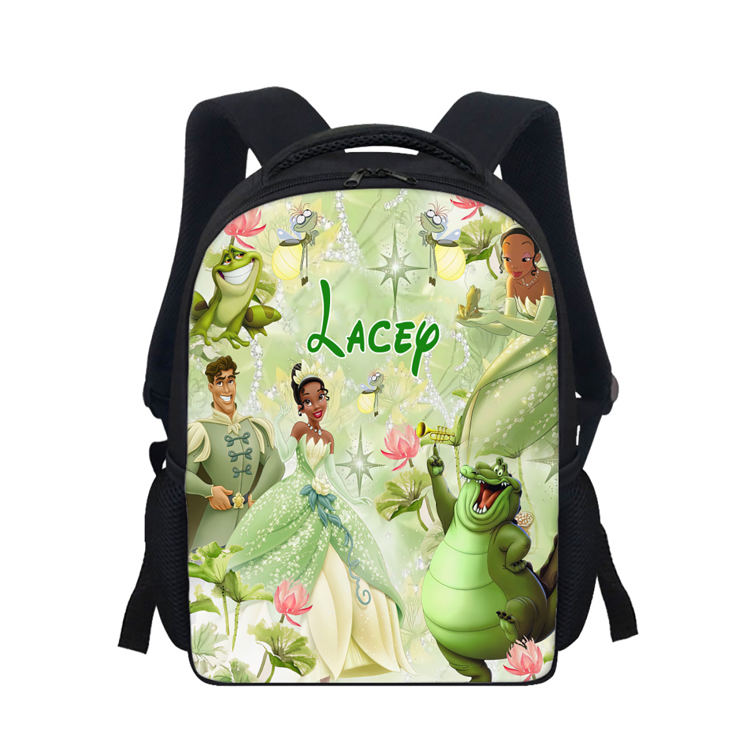 Personalized Watercolor Frog Princess Backpack, Frog Cartoon School Bag