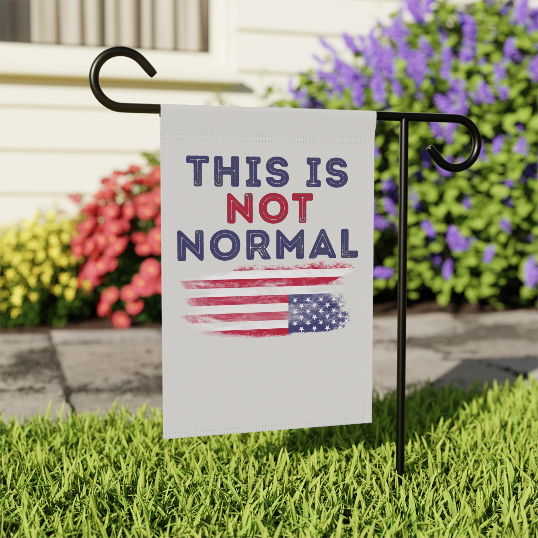 Garden Flag, Upside Down American Flag, Anti-Trump Protest Banner, Political Statement Decor