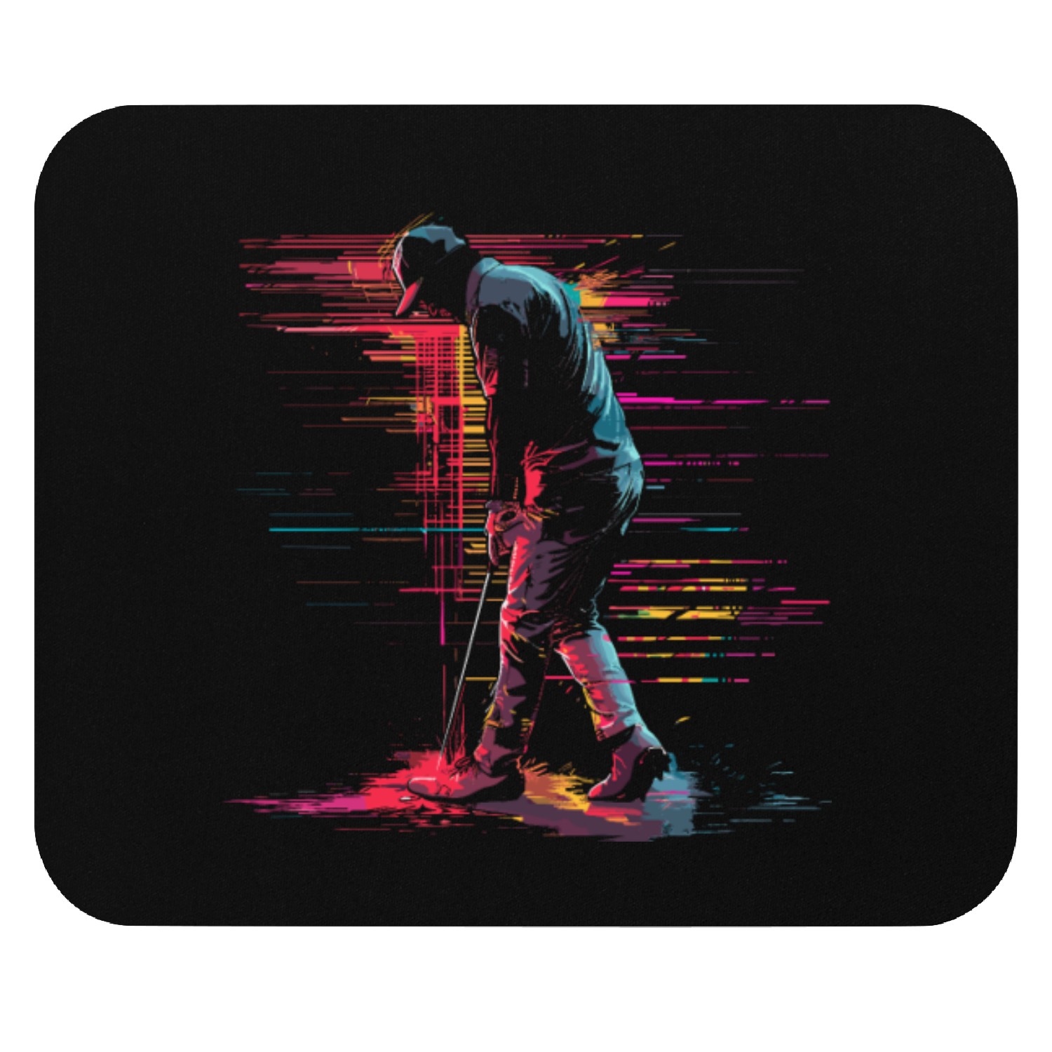 Golfer Retrowave Mouse Pads