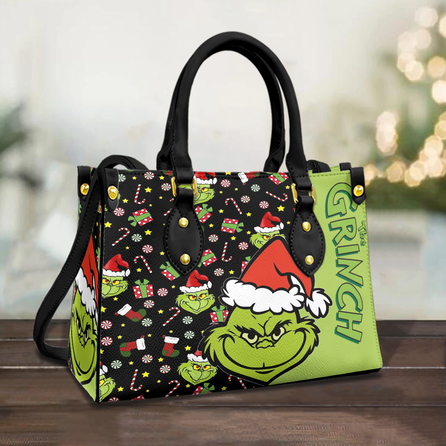 Christmas funny character Leather Handbag