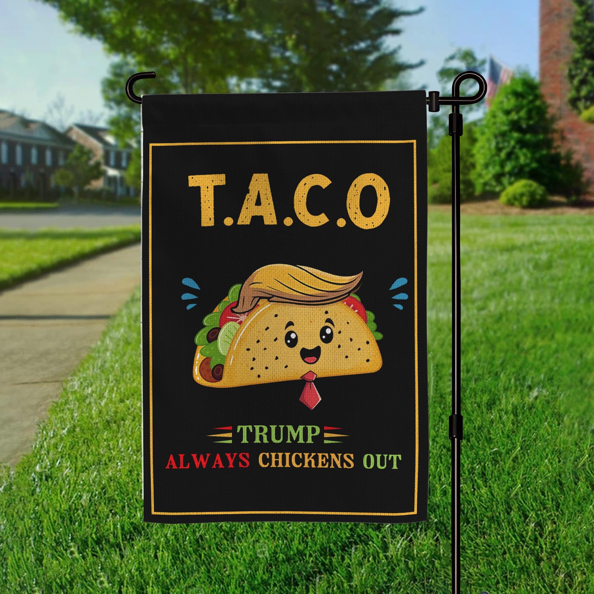 Let's Go Taco Trump Protest Garden Flag, Double Sided, Resist Hate, Anti-Trump, Resist Racism, Resist Fascism