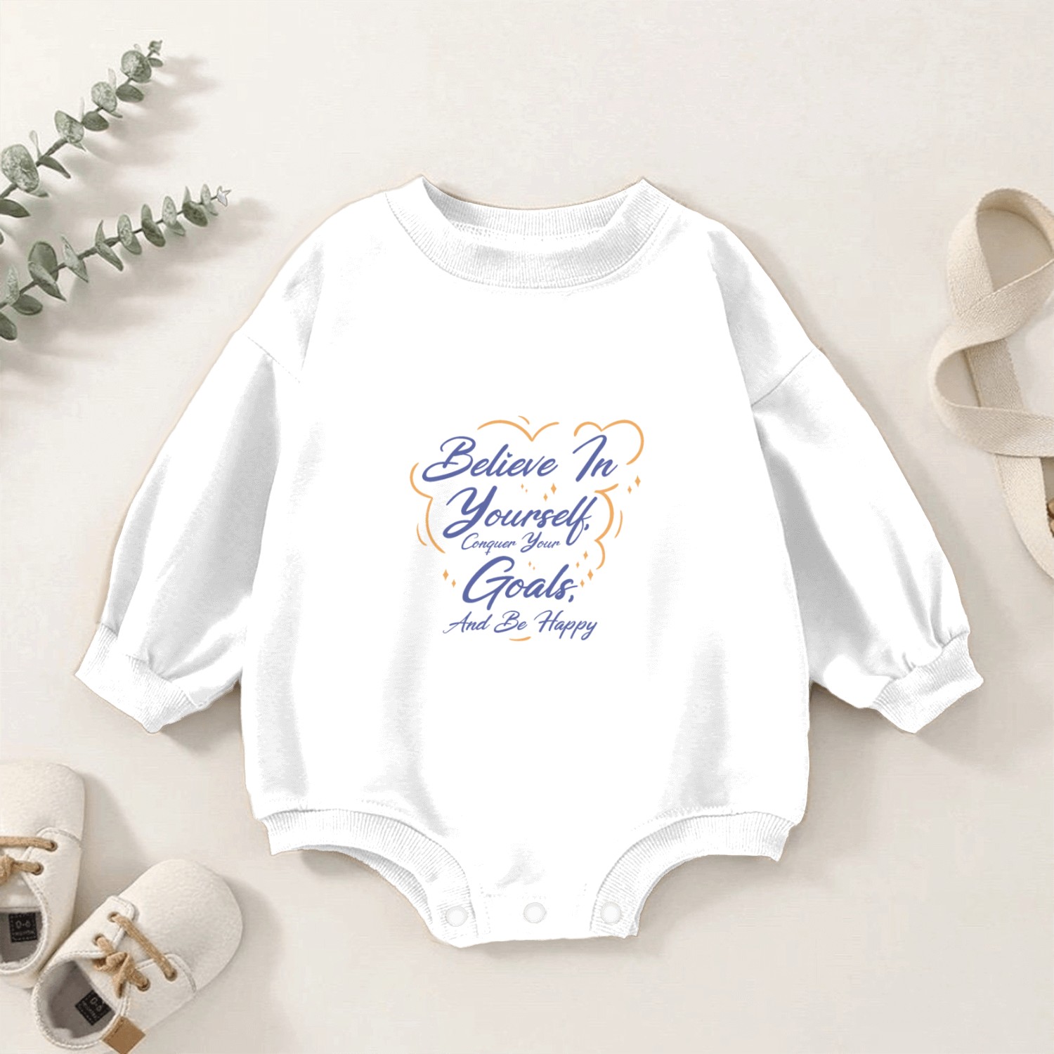 Goal Life Quotes Happy Positive Message Baby Romper Sweatshirts