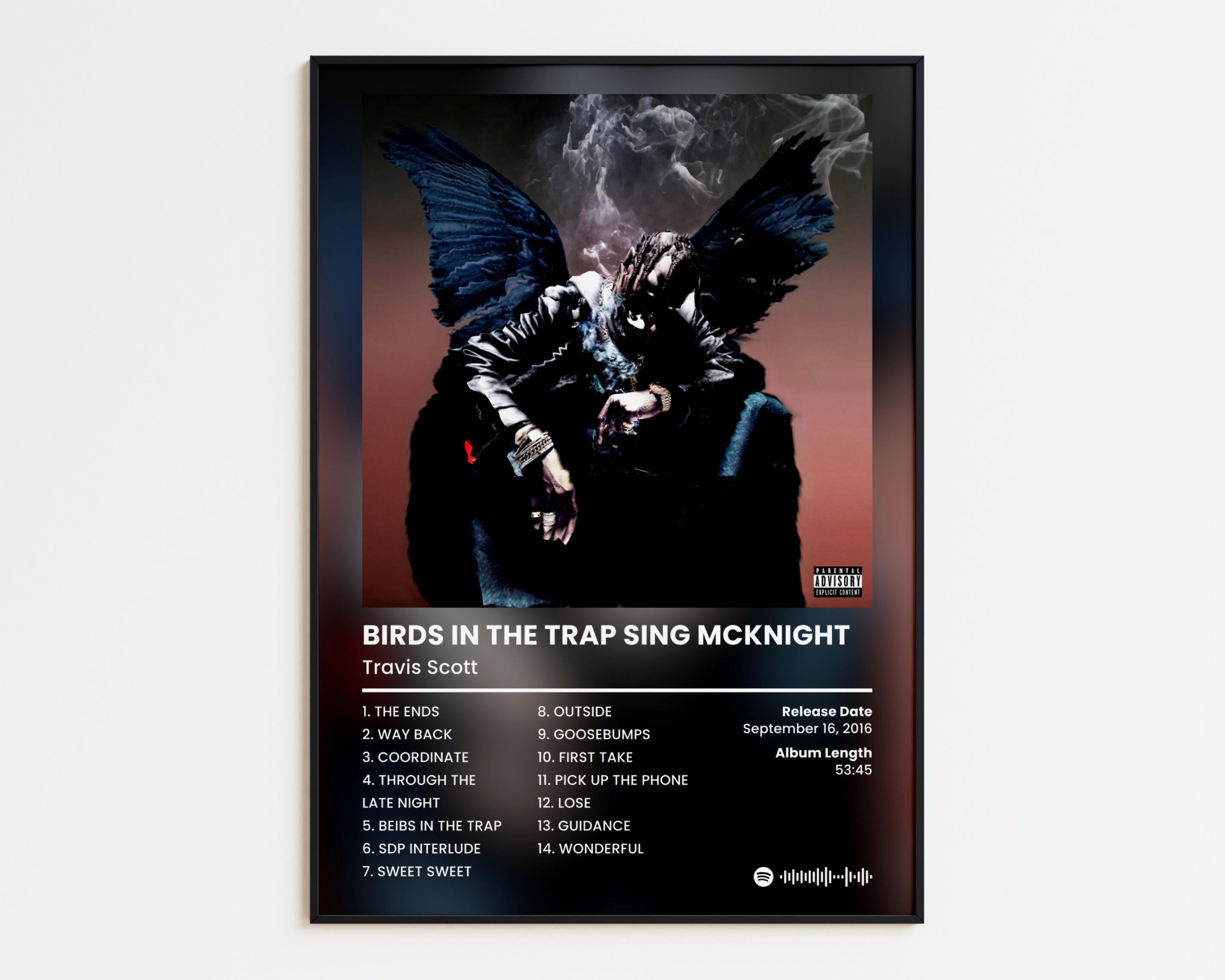 Travis Cover Poster, Birds in the Trap Sing McKnight Print, Classics Rap Poster