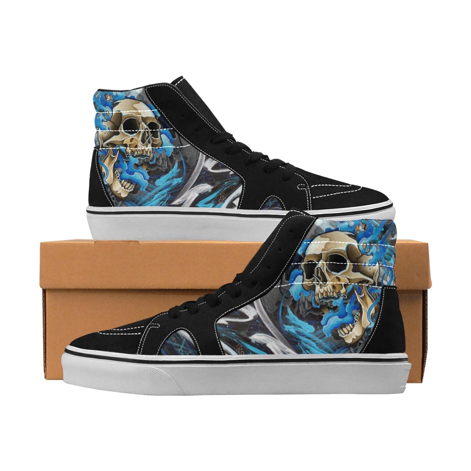 Flame Skull High Top Shoes Sneakers for Men and Women