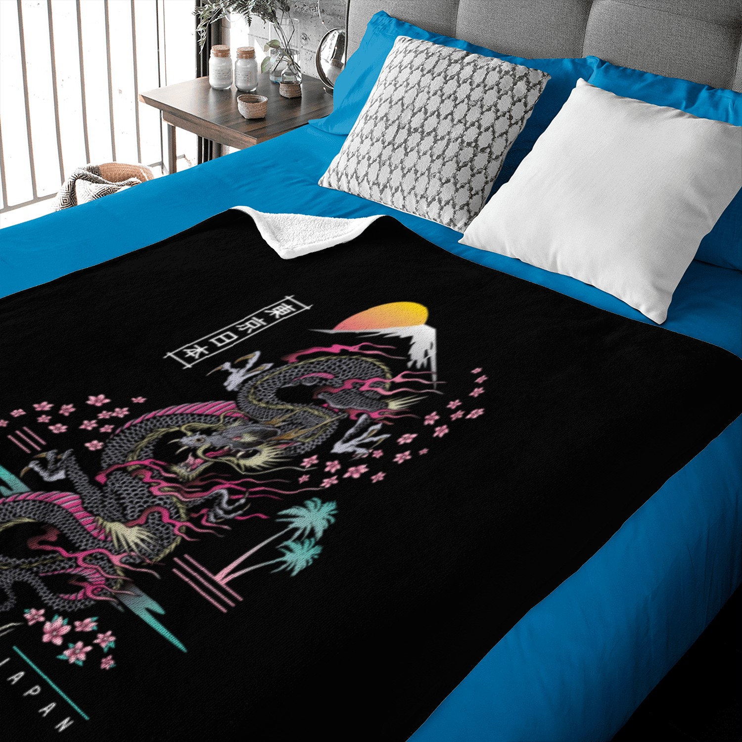 Japanese Tokyo Dragon Asian Inred Style Baby Blankets