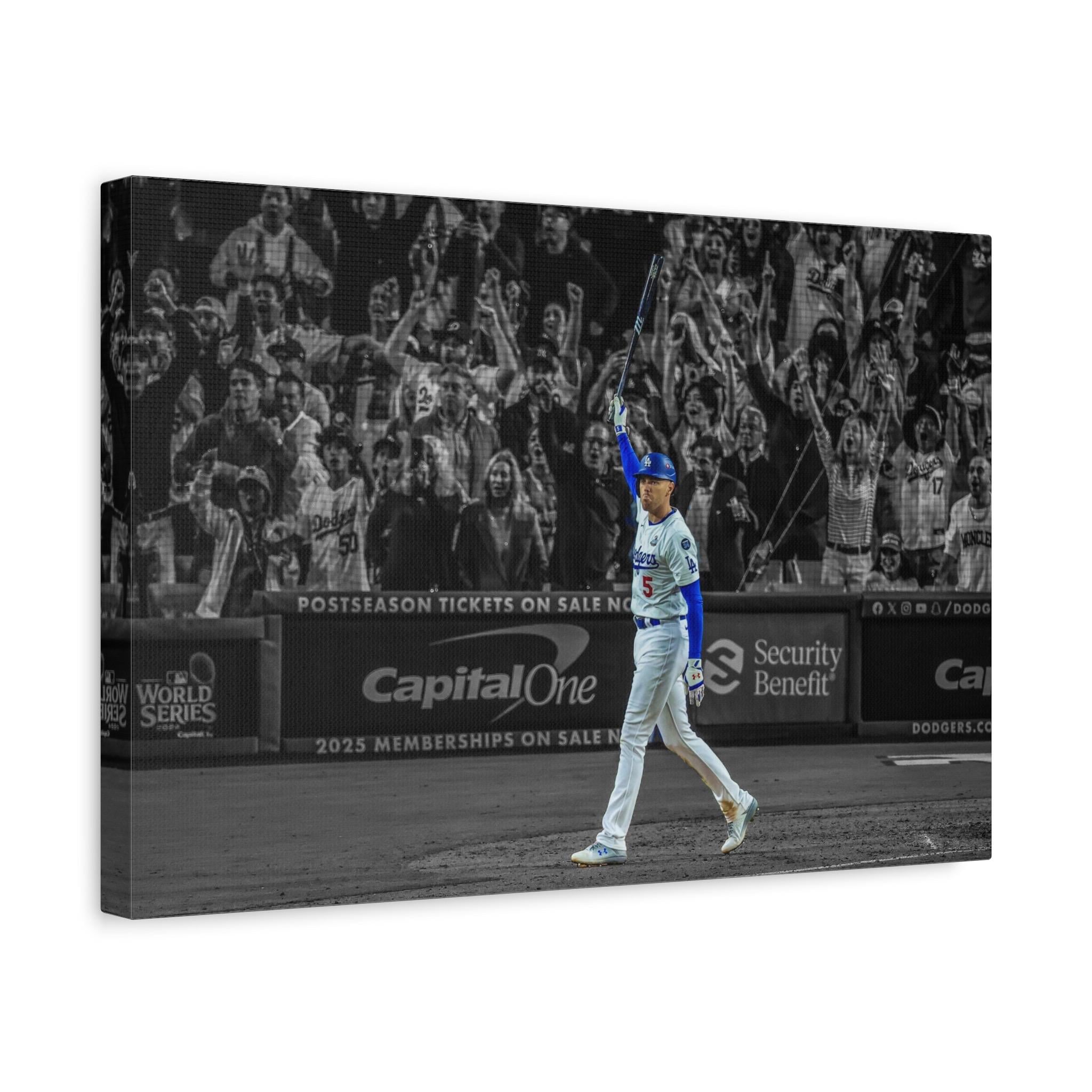 Freddie Freeman Walk Off Grand Slam Photo Canvas Gift Ready to Hang Bat in air World Series poster photo World Series