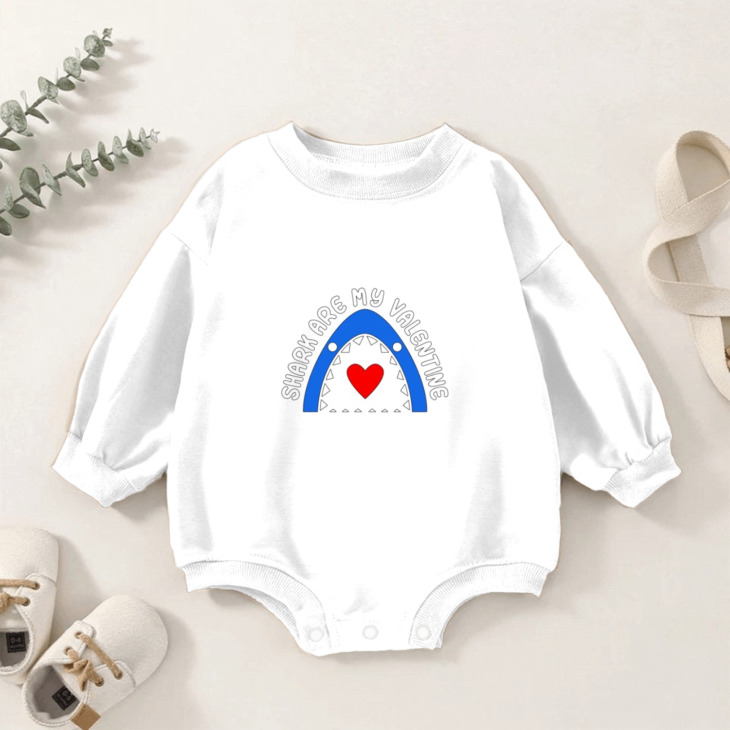 Freedive Sharks Are My Valentine Freediving Apnoe Baby Romper Sweatshirts