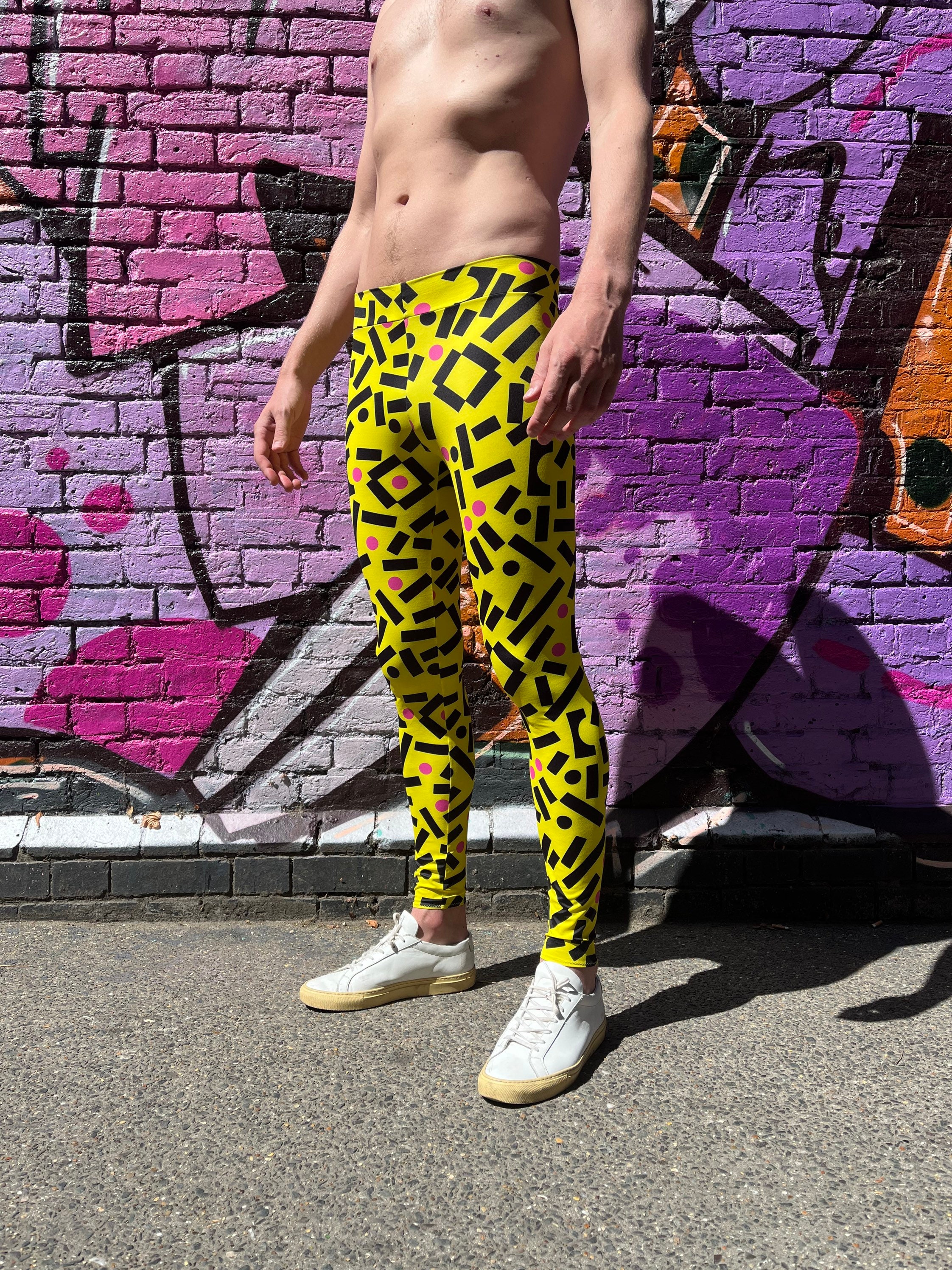 Slash block dot Meggings, Art Leggings, Crazy Leggings , Festival Pants