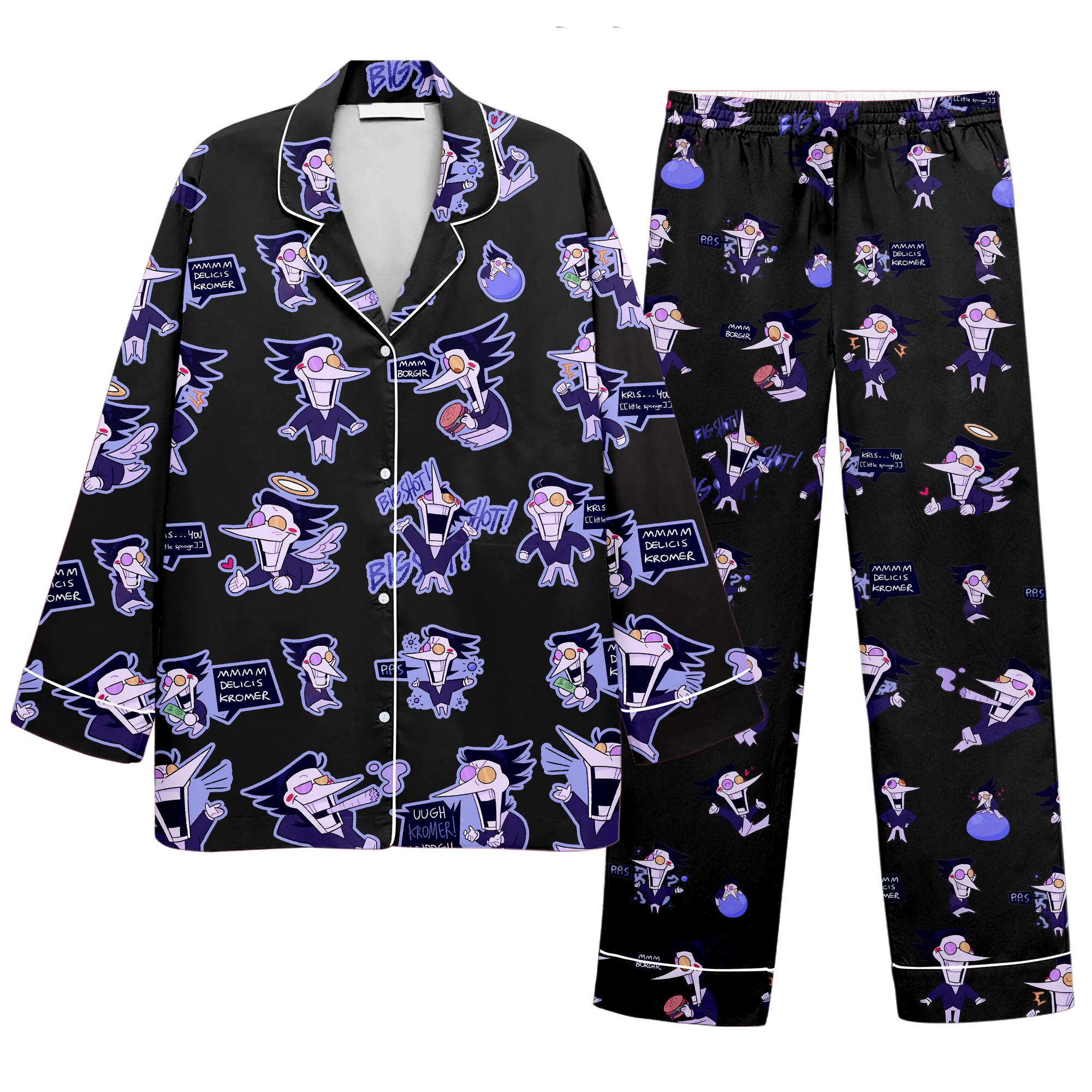 Spamton Pajama Set Deltarune-Inspired Sleepwear | Funny Chibi Print Lounge Set for Fans