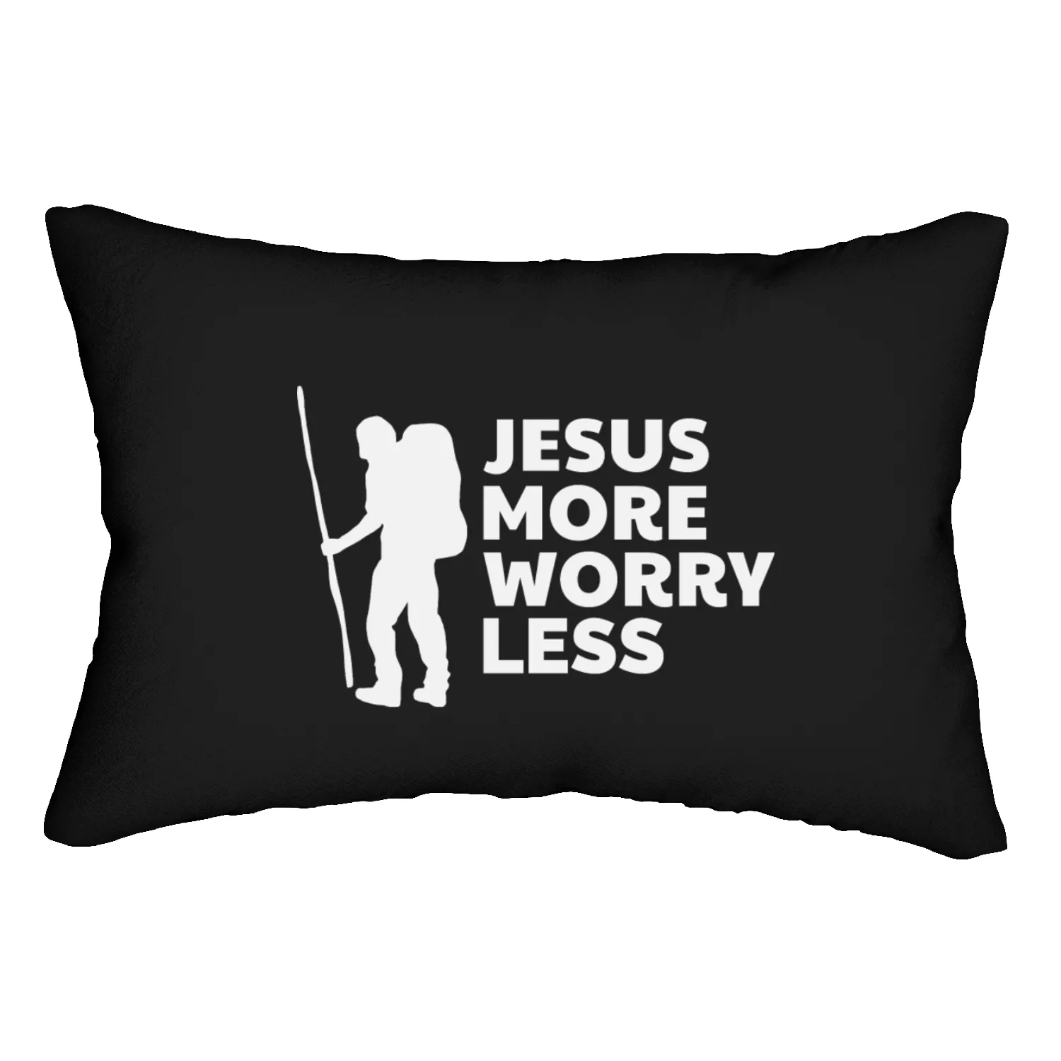 Hiking - Jesus More, Worry Less Lumbar Pillows