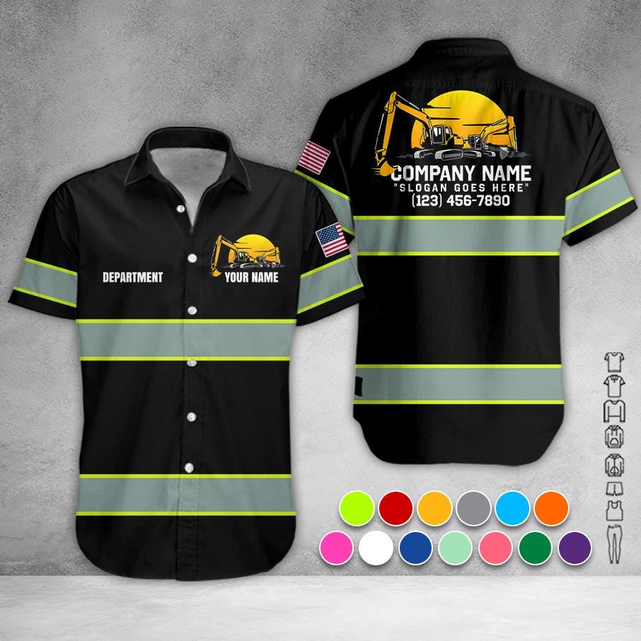 Custom Heavy Equipment Work Shirt: Personalized Company Uniform