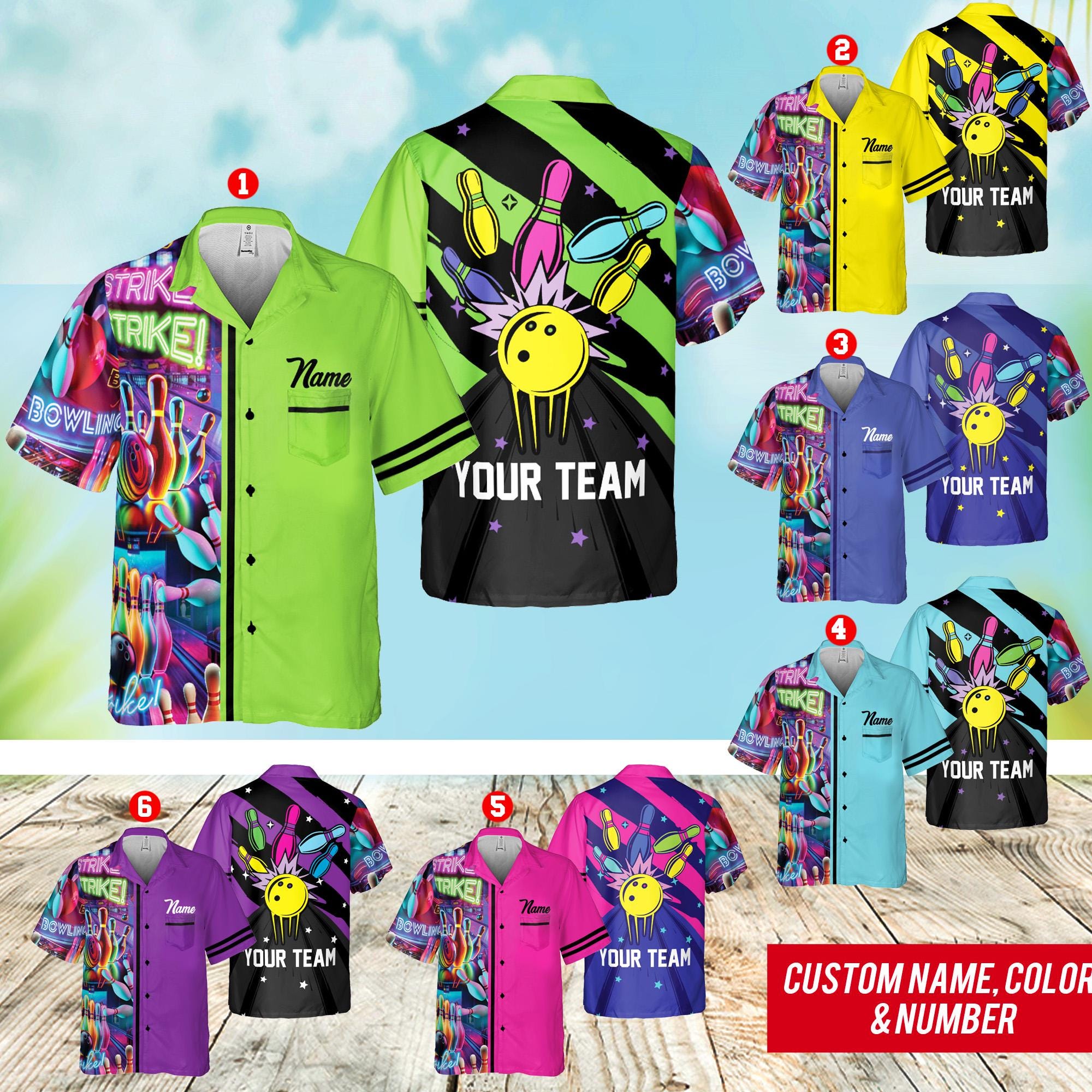 Personalized Retro Bowling Pocket Hawaiian Shirt Men Women Youth, Custom Retro Bowling Team Bowling for Men Women, Matching Bowling for Team