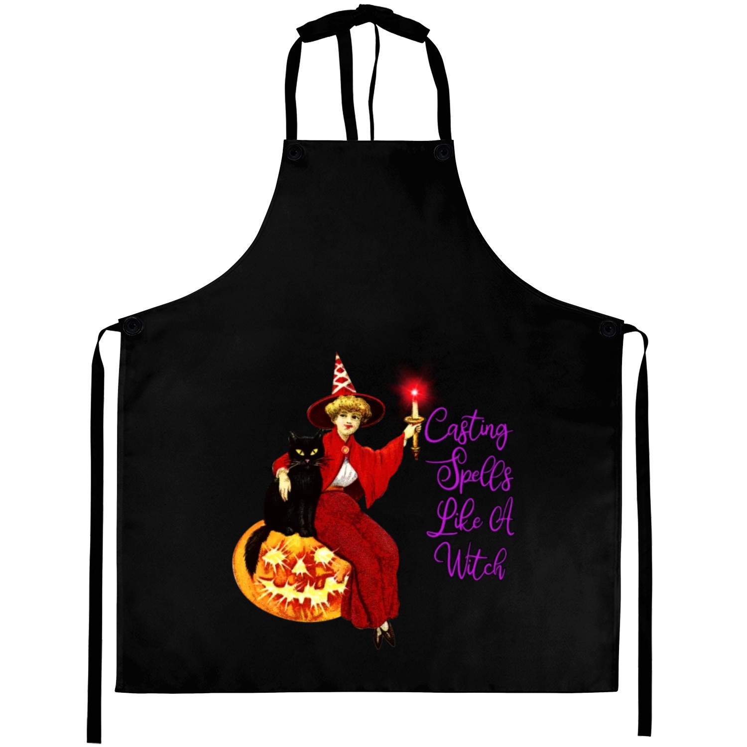Casting Spells Like A Witch - Halloween Black Cat Aprons