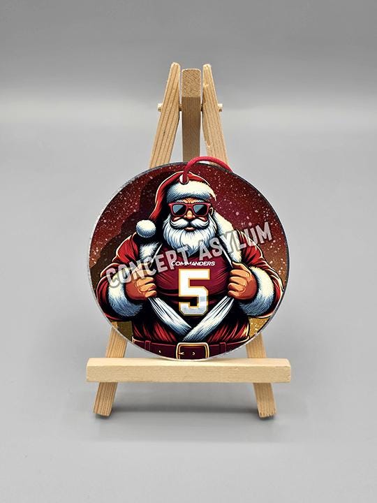 Washington Commandeers Santa Claus Shows Loyalty Metal Holiday Christmas Tree Ornament
