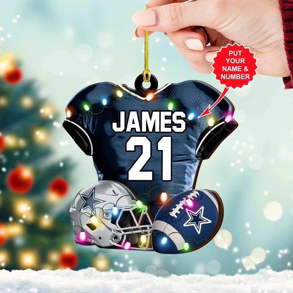 Personalized Dallas Football Team Cowboys Christmas Ornament Gift Decor