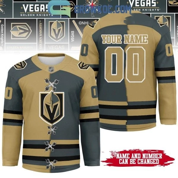 Personalized Vegas Golden Knight Mix Home Away Hockey Jersey