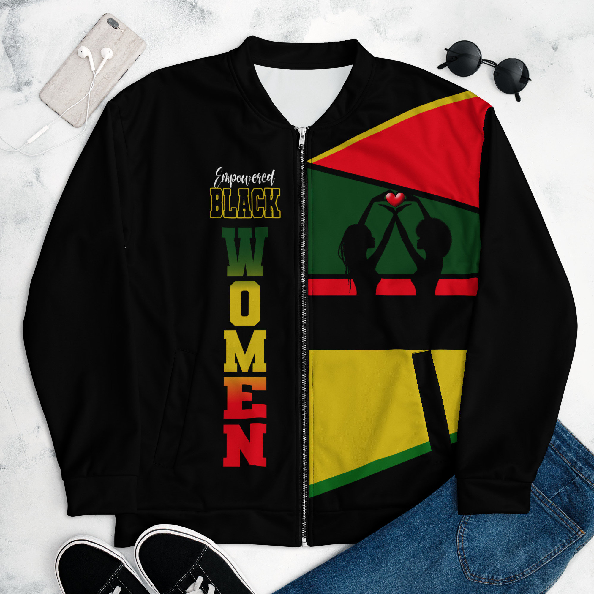 Empowered Black Women Men's Bomber Jacket