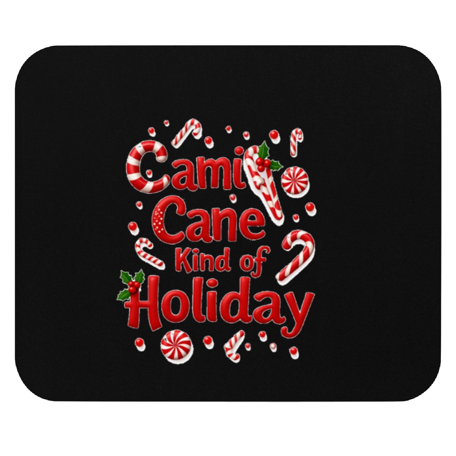 Candy Cane Holiday Celebration Design Mouse Pads