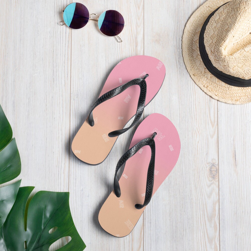 Flip-Flops Here Now Pattern Pink Orange