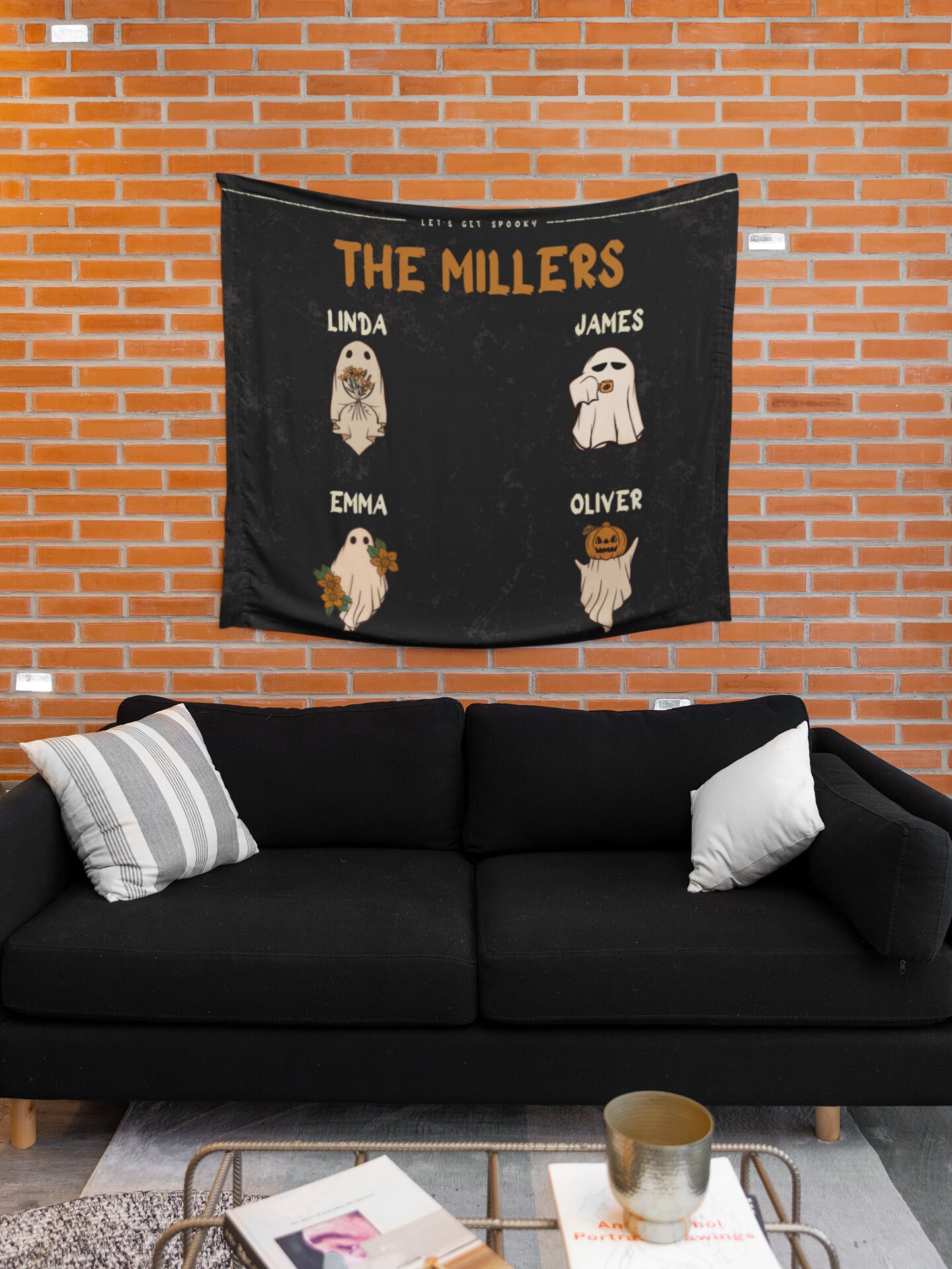 Custom Wall Tapestry, Personalized Banner, Halloween Wall Tapestry, Halloween Gift, Custom Halloween Gift
