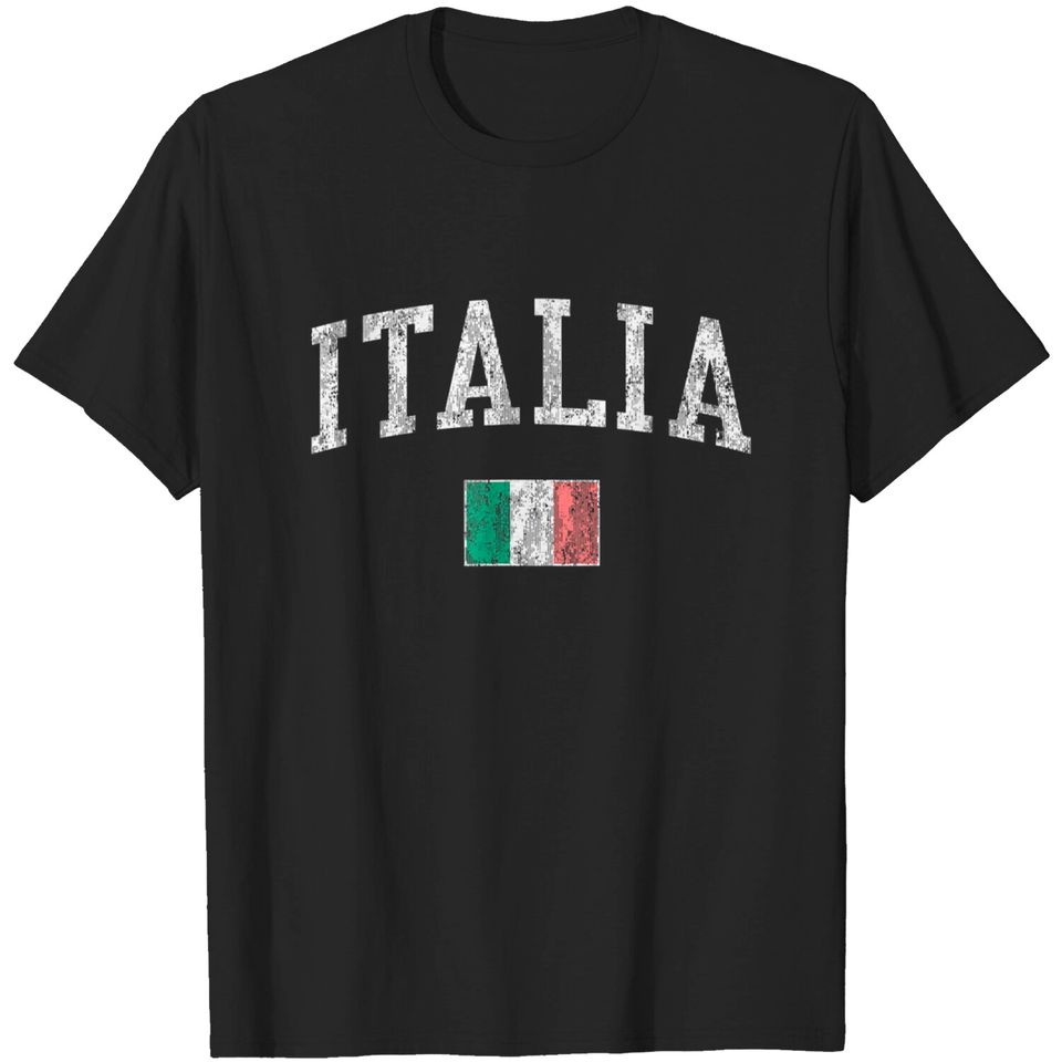 Italy T-Shirt Vintage Italia Sports Design Italian Flag Tee