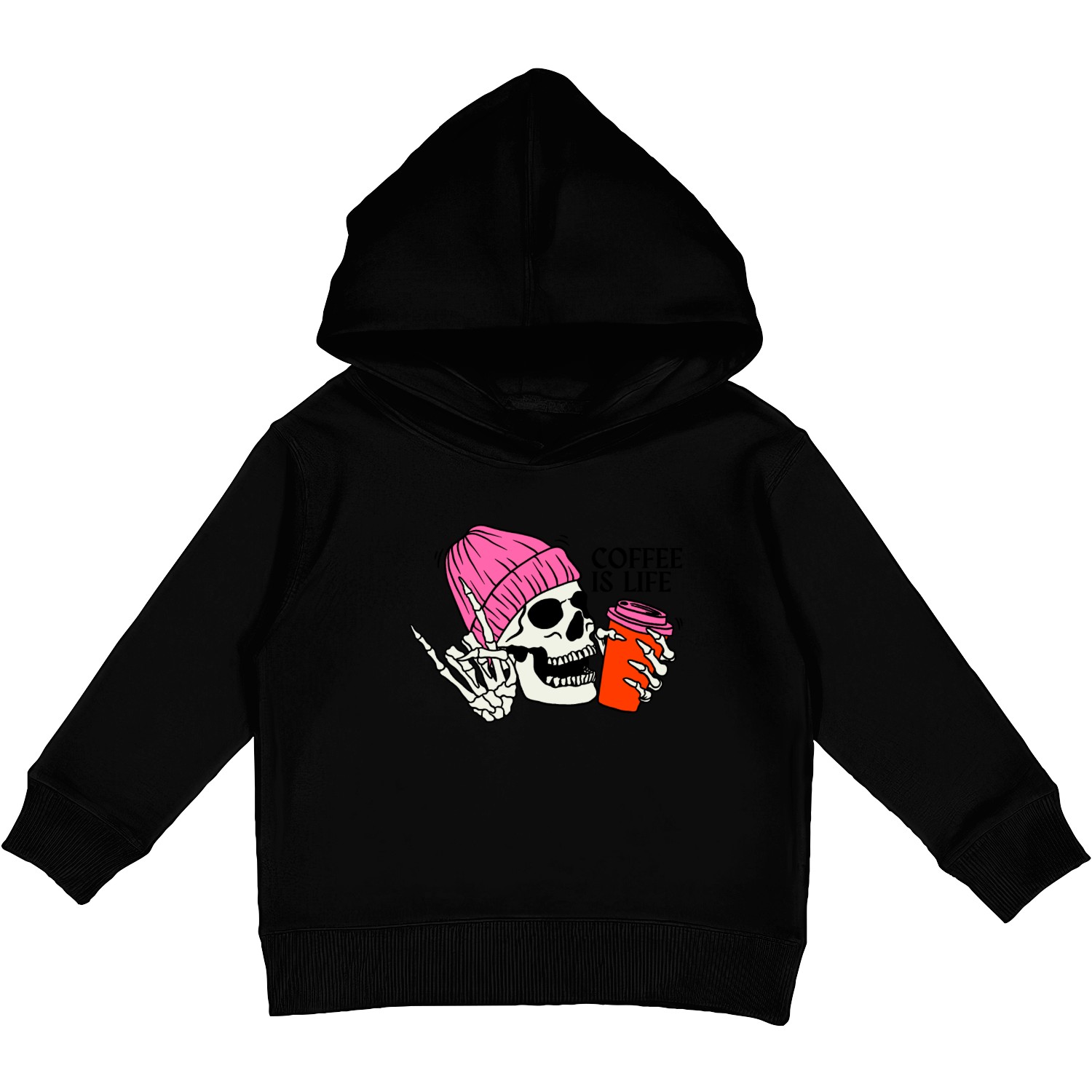 SKULL COFFEE Kids Pullover Hoodies