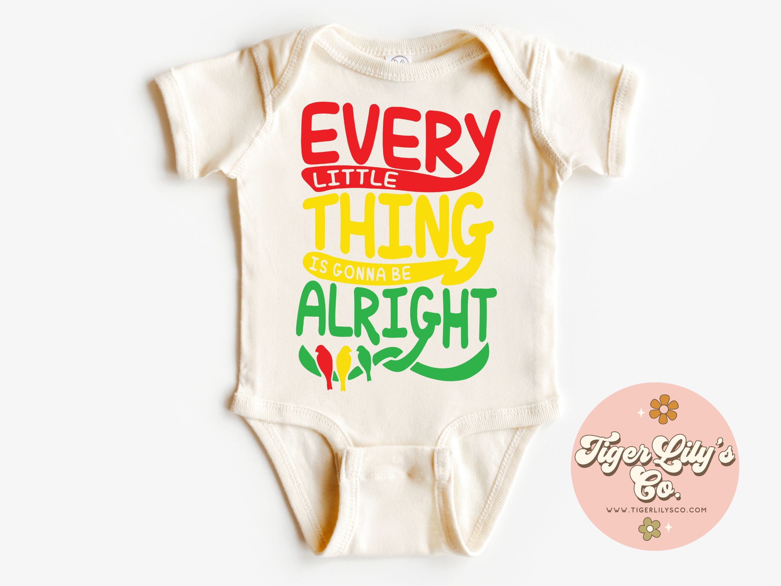 Every Little Thing is Gonna Be Alright Baby Onesies - Cute Reggae Hippie Boho