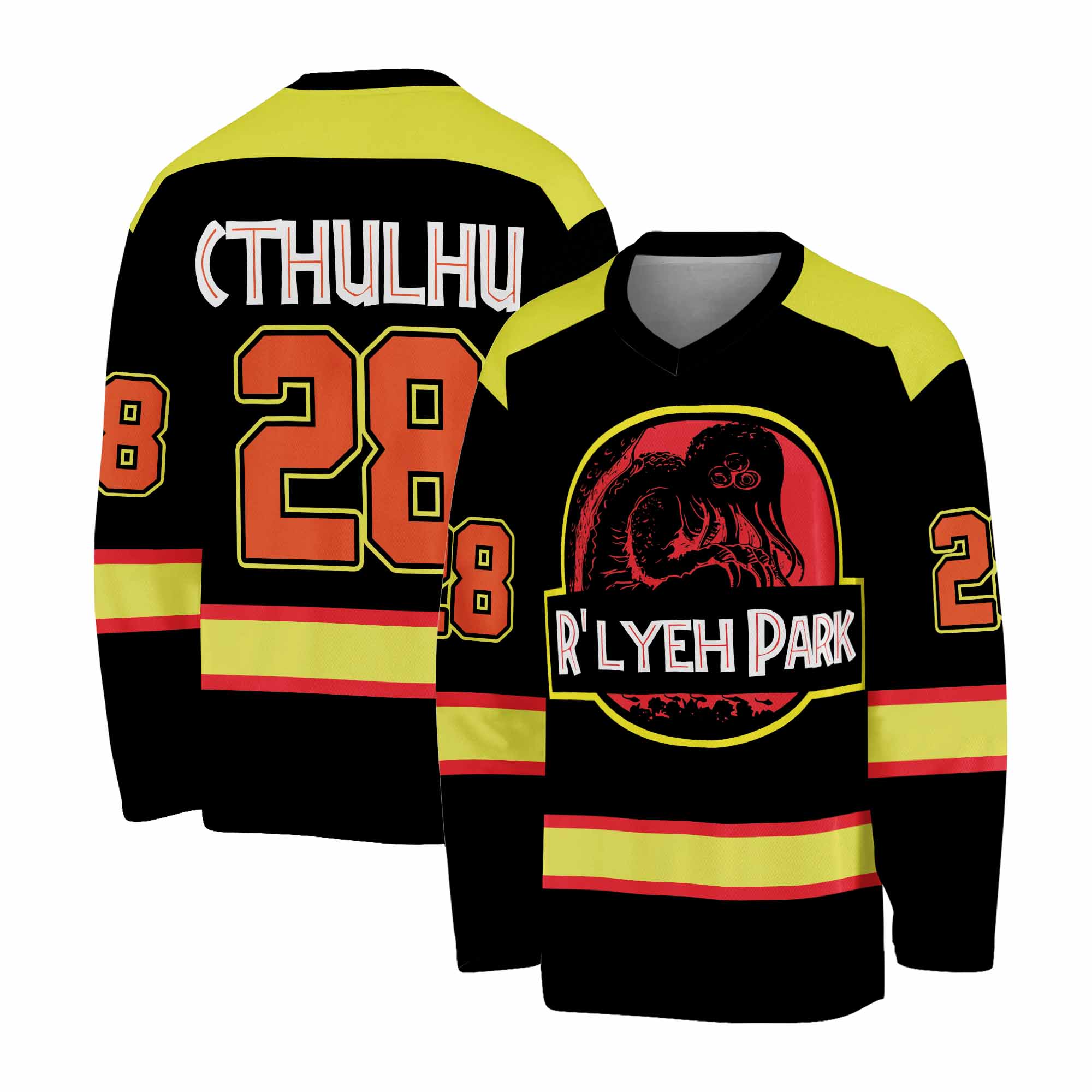 R'Lyeh Park / Cthulhu Unisex V-neck Hockey Jersey -KovenKhaos.com