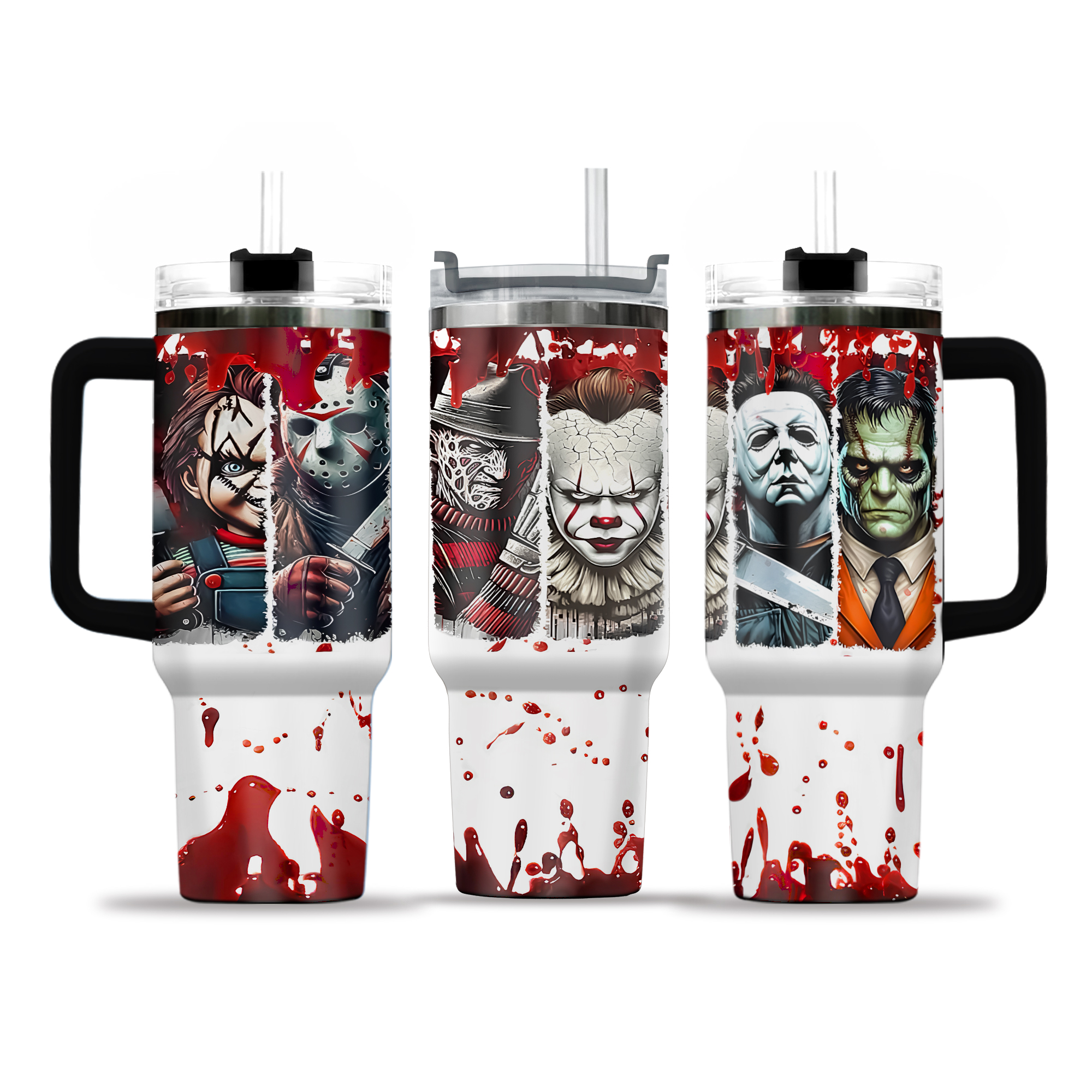 40oz scary tumbler, horror tumbler, 40 oz tumbler, Halloween tumbler, movie tumbler, coffee tumbler, gift tumbler, killer tumbler, Tumbler
