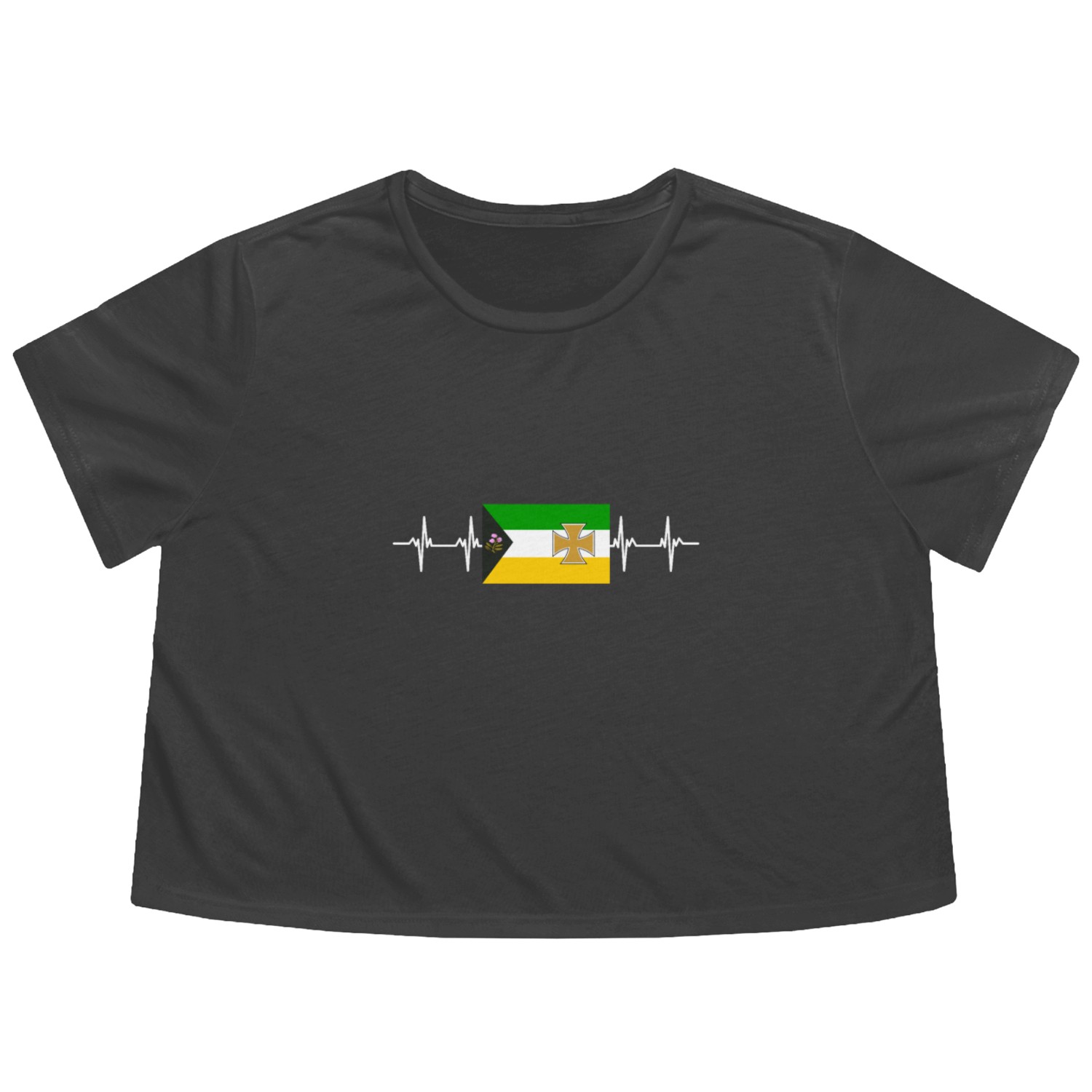 Irish Ireland Offaly Flag Flowy Cropped Tees