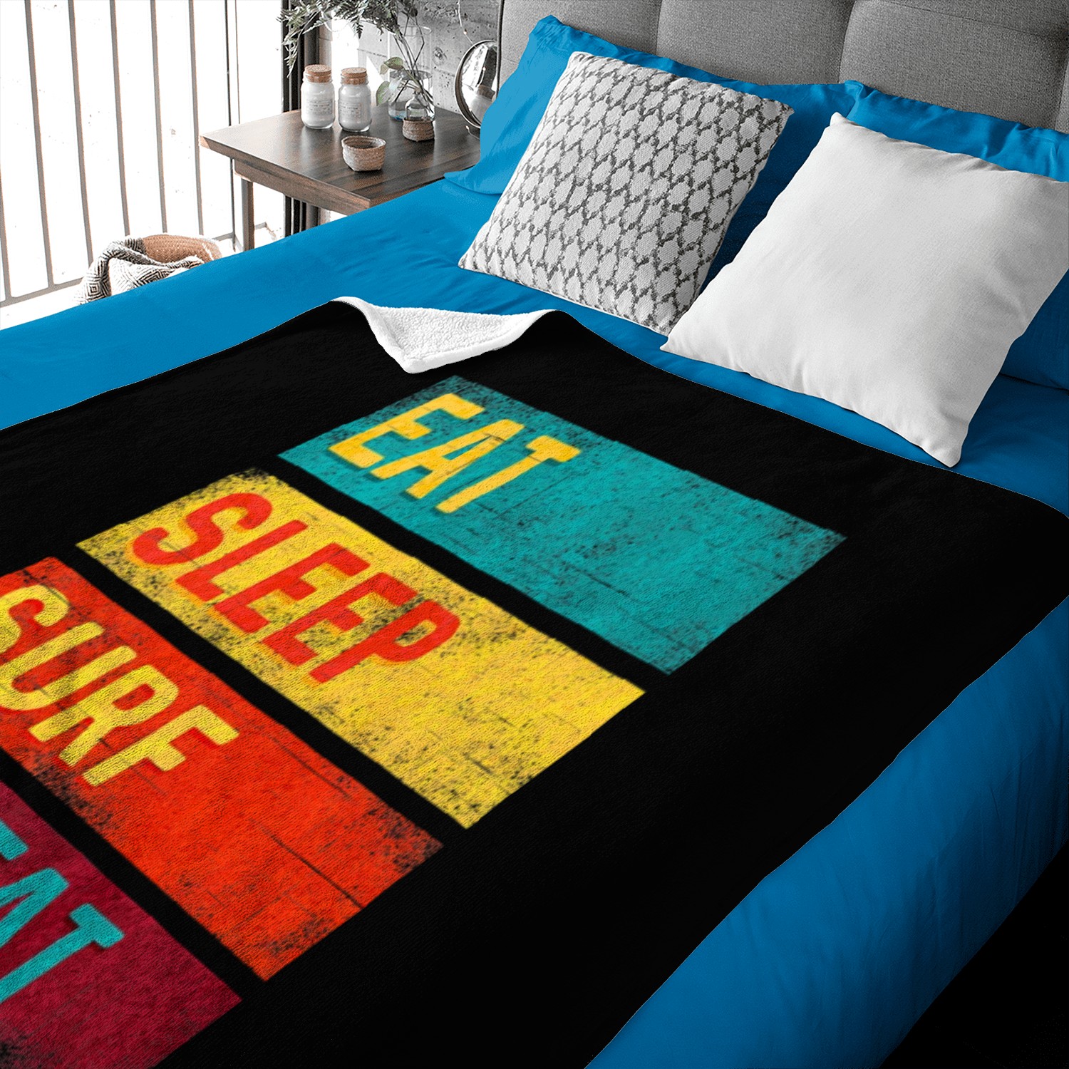 Surfing Gift Eat Sleep Surf Repeat Baby Blankets