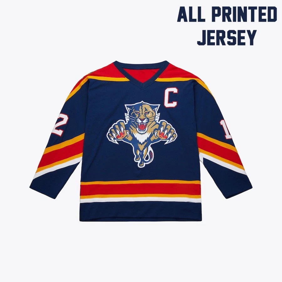 Personalized Navy Leaping Florida Panther Hockey Shirt 1995/96 Gift For Fans