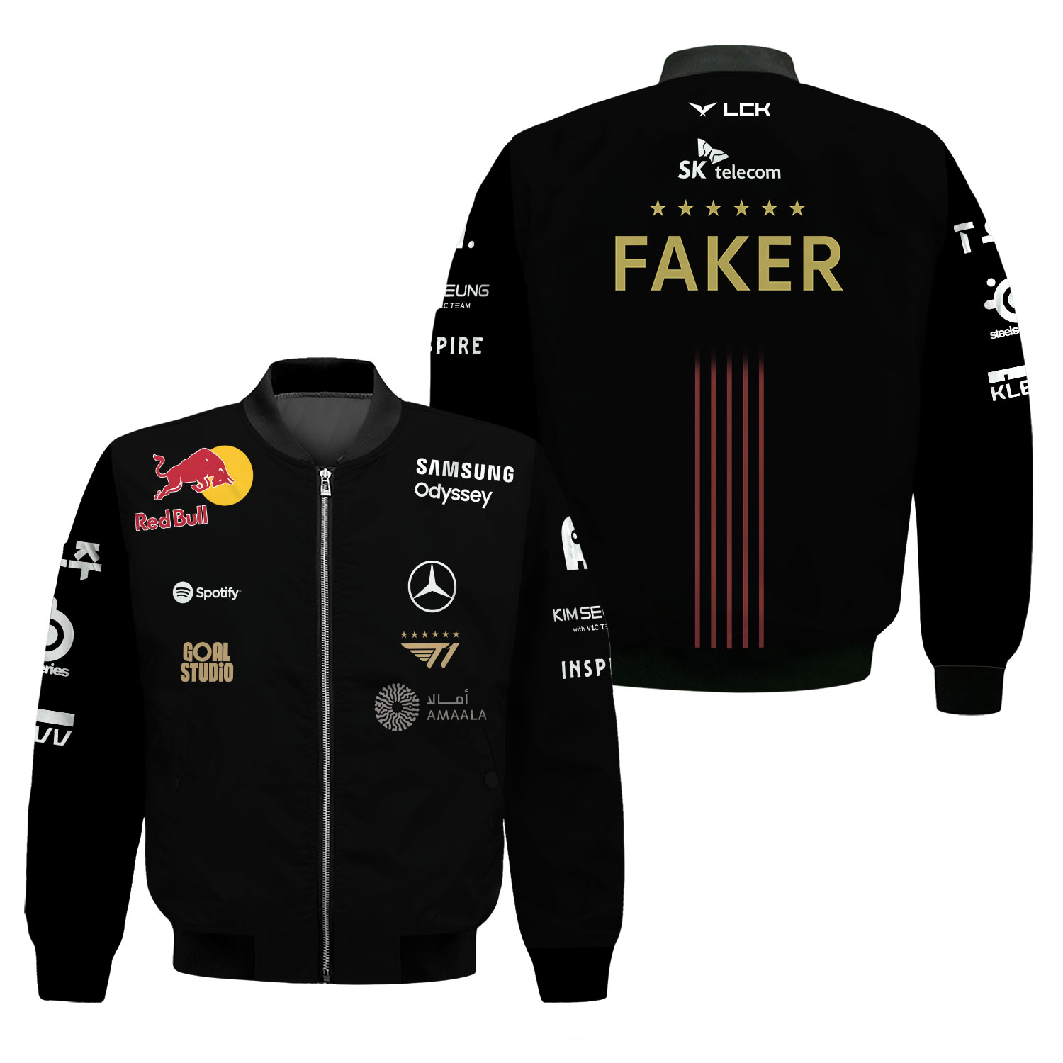 T1 x Faker 2025 3D Bomber Jacket, Gift For Dad, Christmas Gift