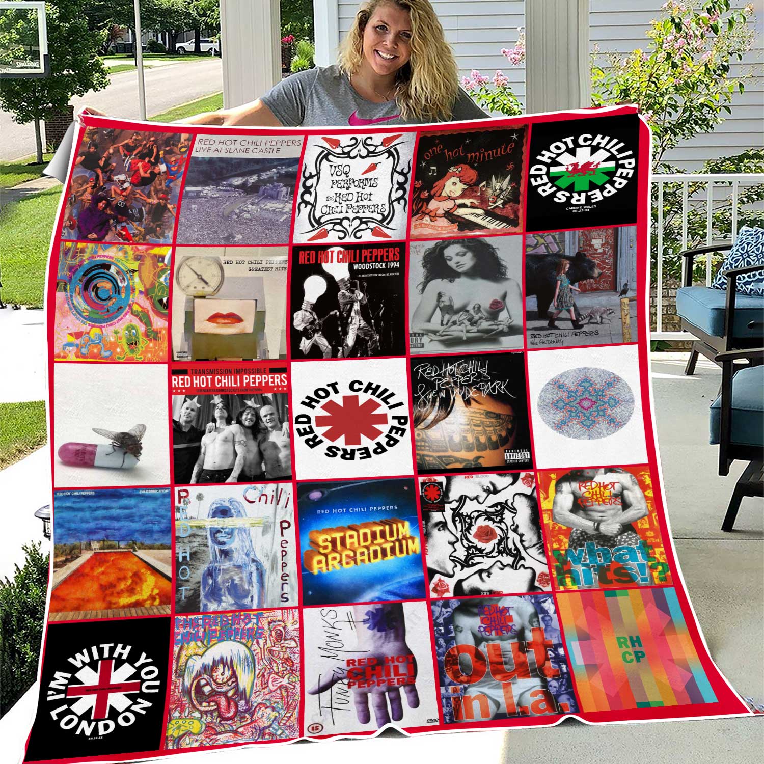 Red Hot Chili Peppers Albums Cover Poster Version Quilt Blanket, Gift For Fans