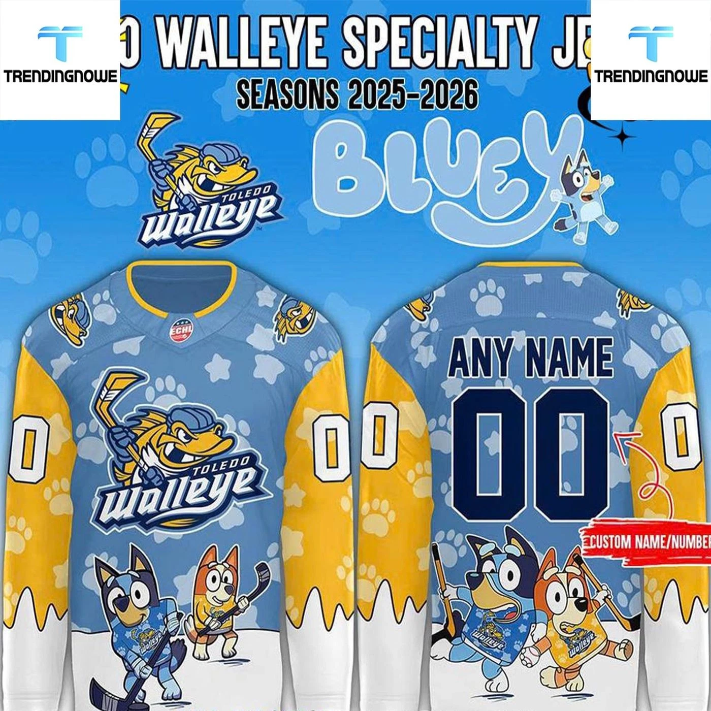 Personalized Toledo Walleye Cartoon Day 2025 Hockey Shirt Unisex Fit Fan Apparel
