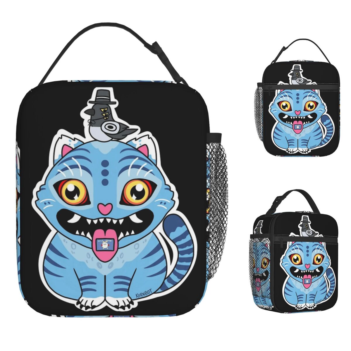 Derpy Tiger and Bird Kids Lunch Bag