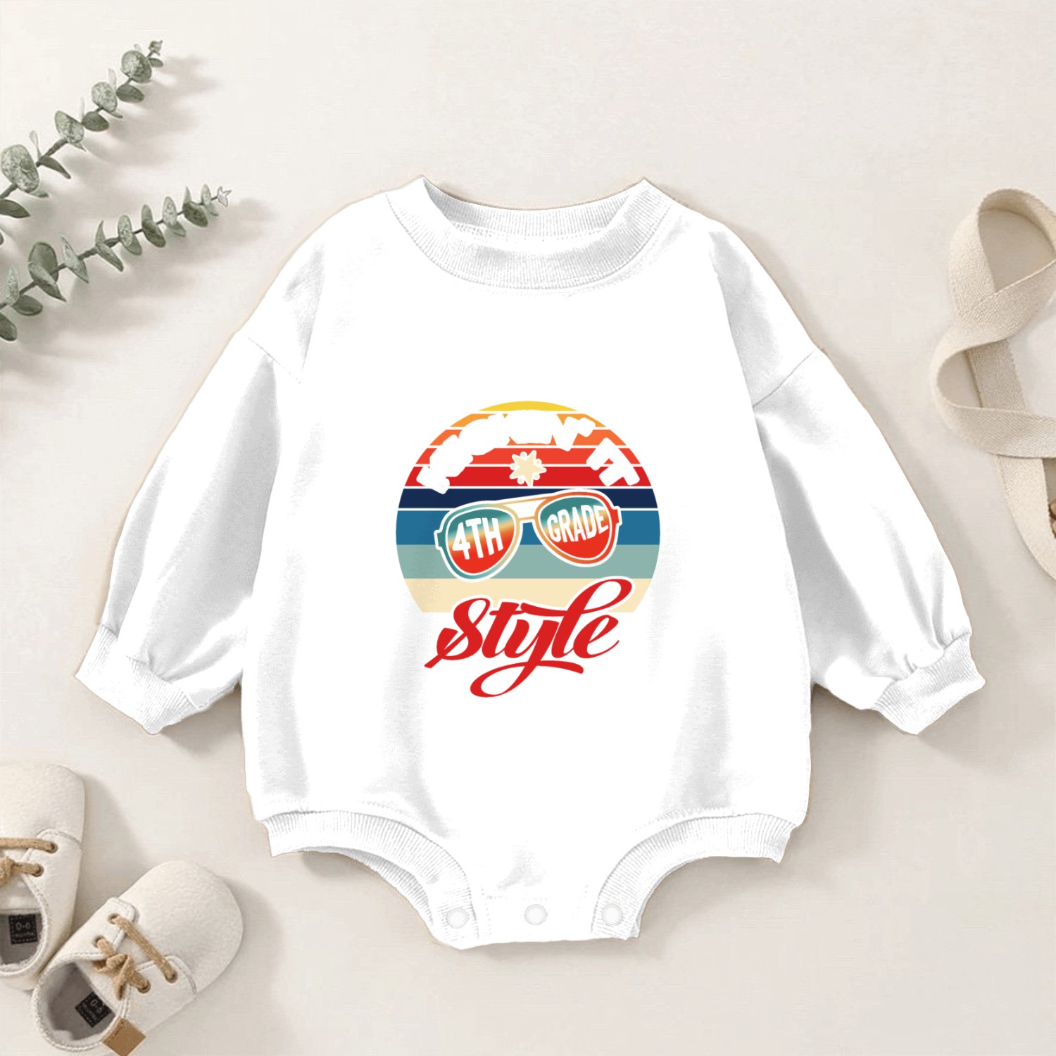 Kicking it 4th grade style Baby Romper Sweatshirts
