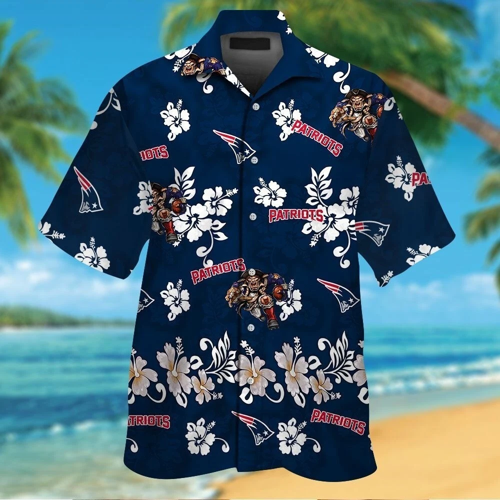 New England Football Team Patriotss Hawaiian Shirt Button Down