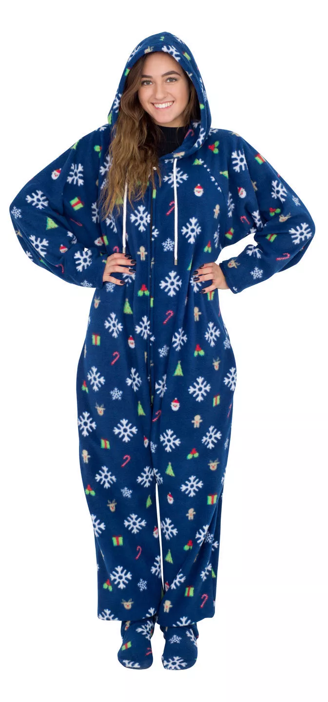 XmasHooded Jumpsuit | Adult Jumpsuit | Adult Onesie
