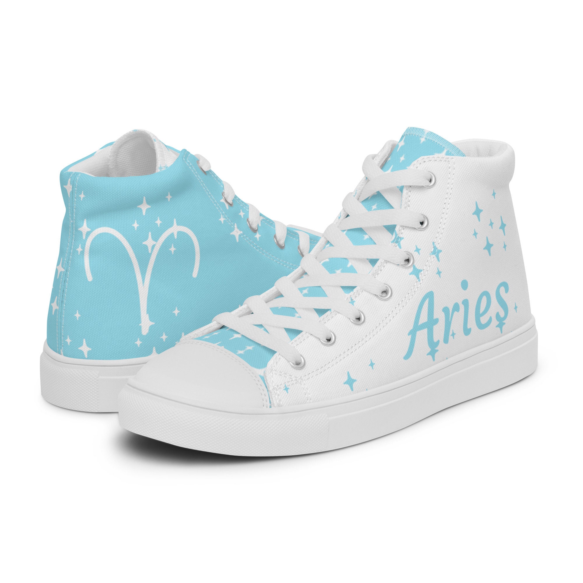 Aries Aquamarine Womens High Top Canvas Shoes